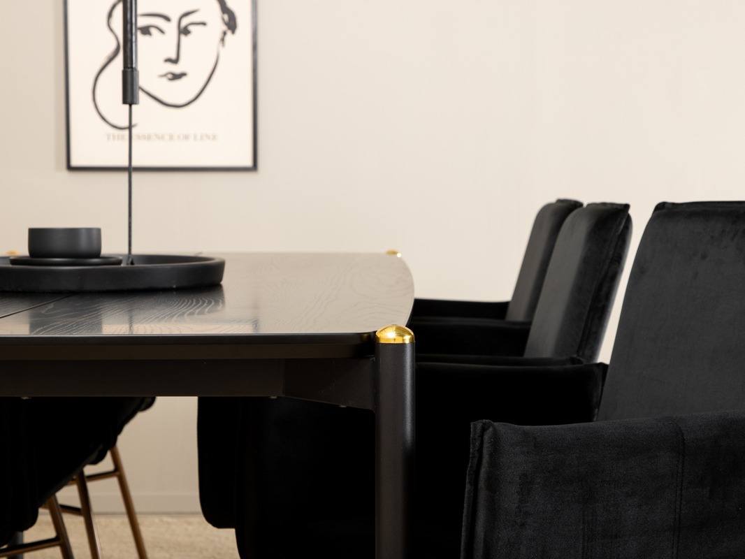 Valgomojo komplektas Dallas 5034 (Juoda + Varis)