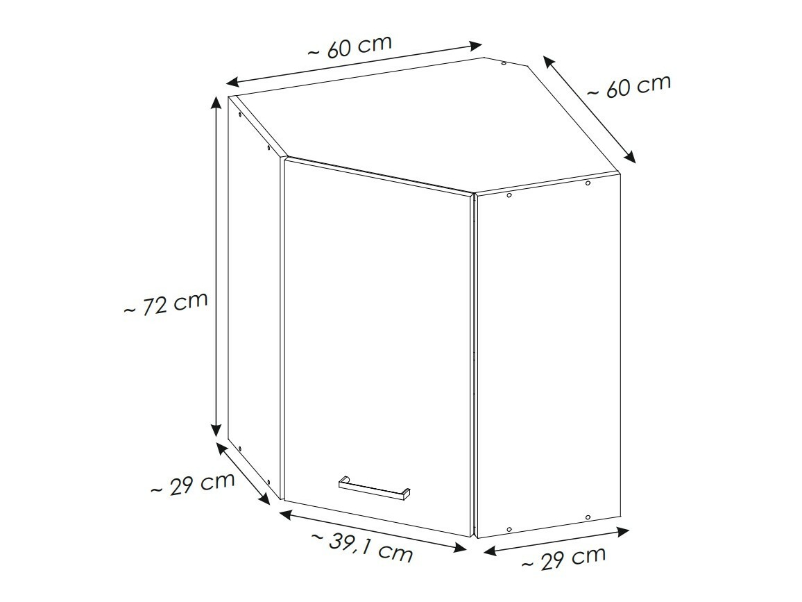 Modulinė pakabinama kampinė spintelė Quti 119