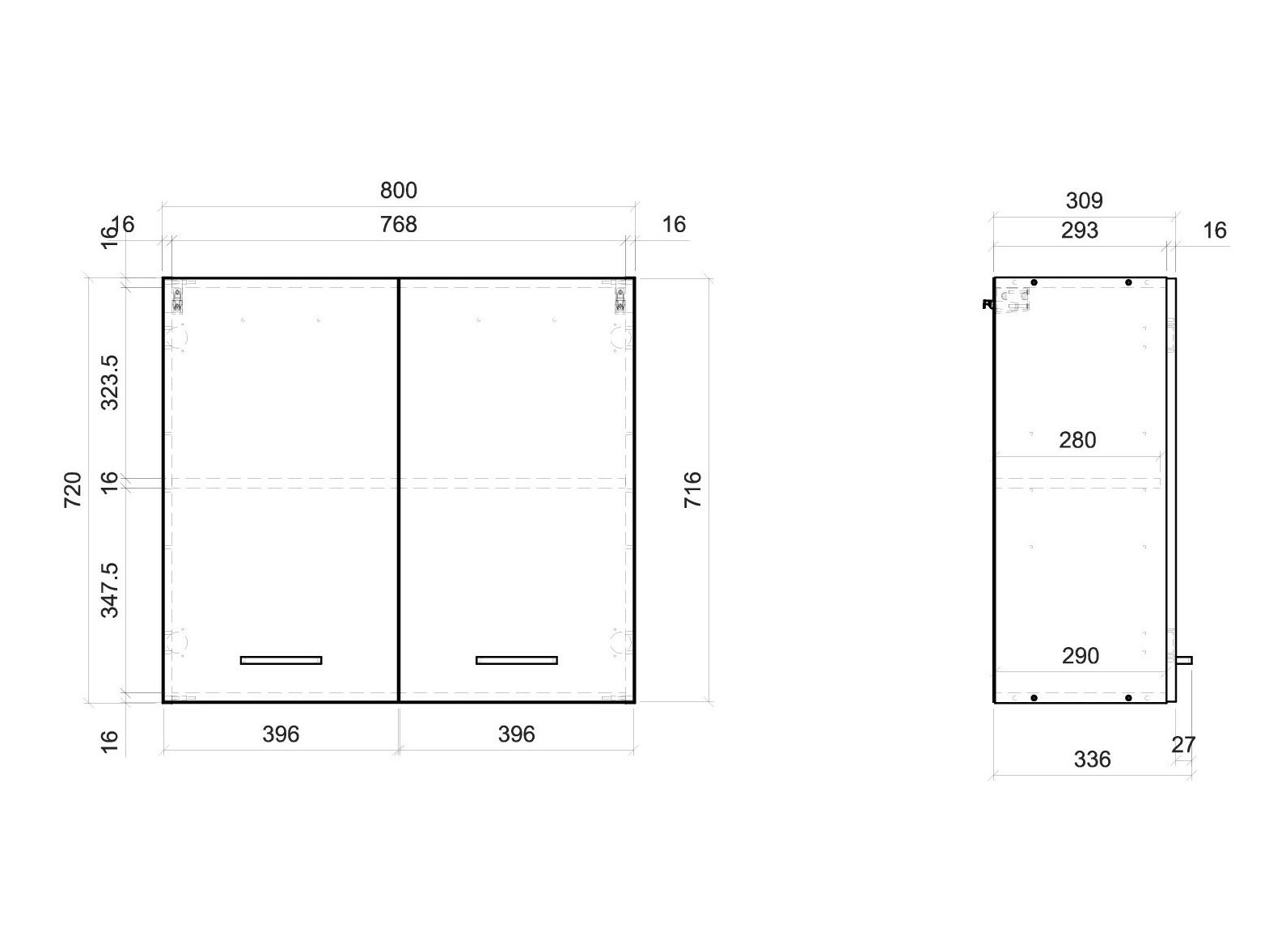 Modulinė pakabinama spintelė Quti 116