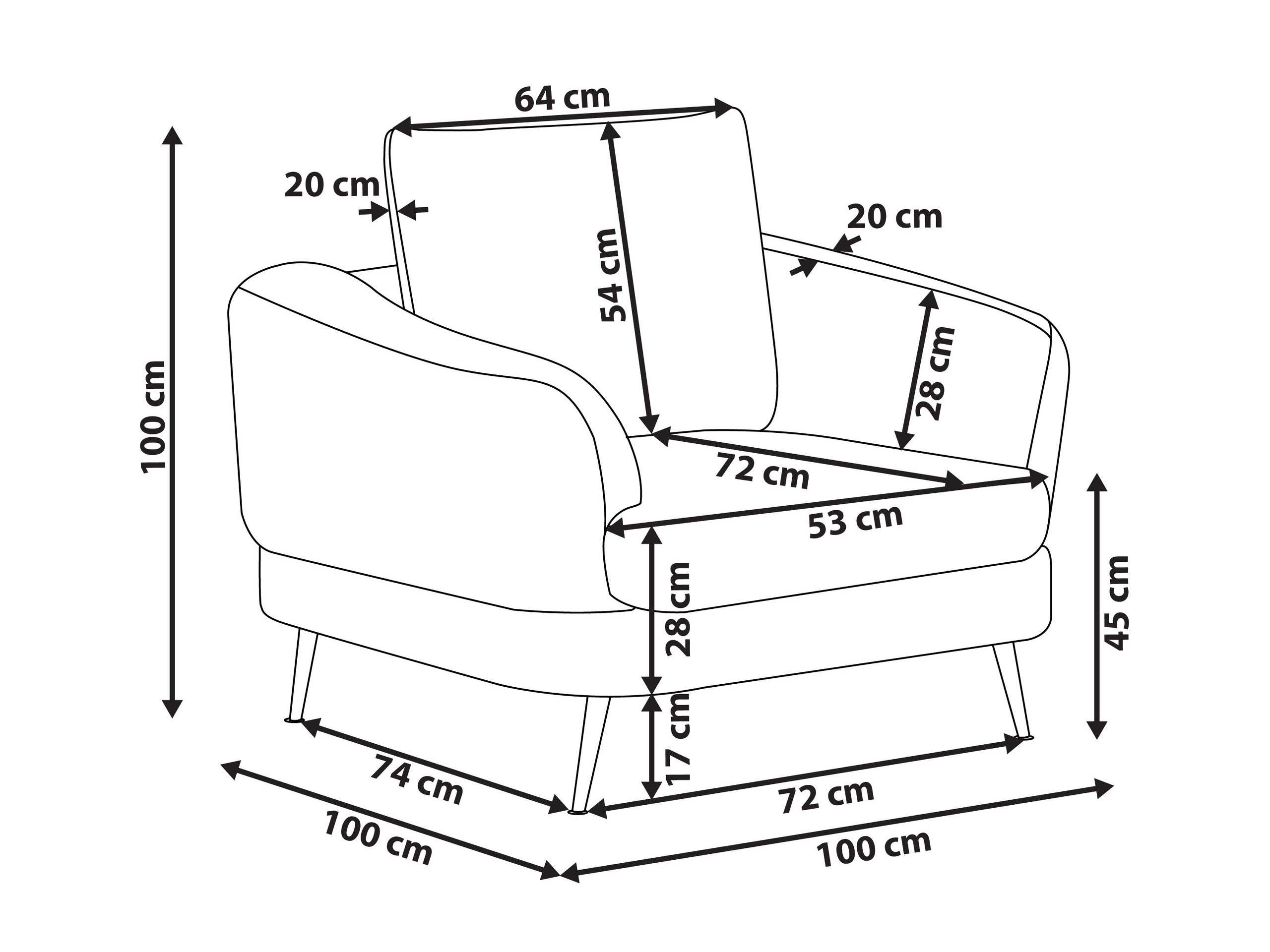 Fotelis Berwyn 2901 (Šviesi smėlinė)