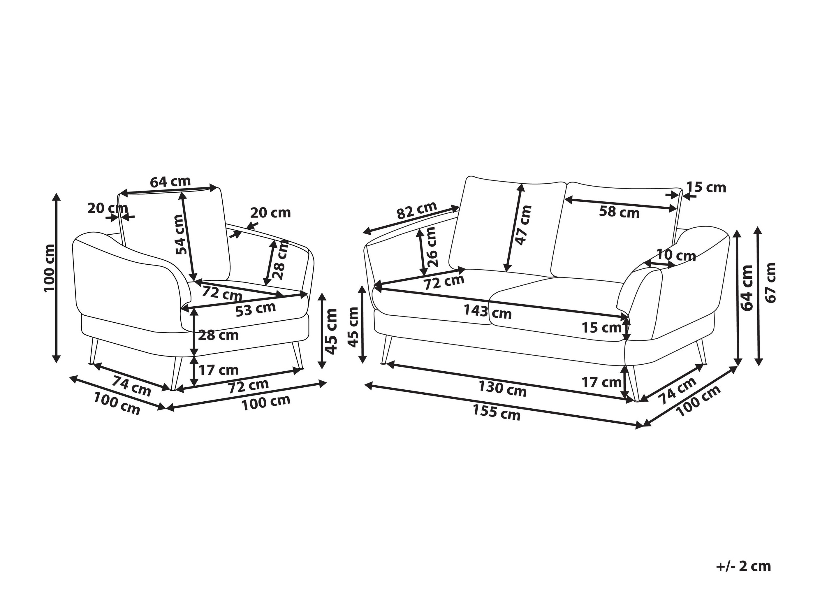 Minkštų baldų komplektas Berwyn 2902 (Balta)