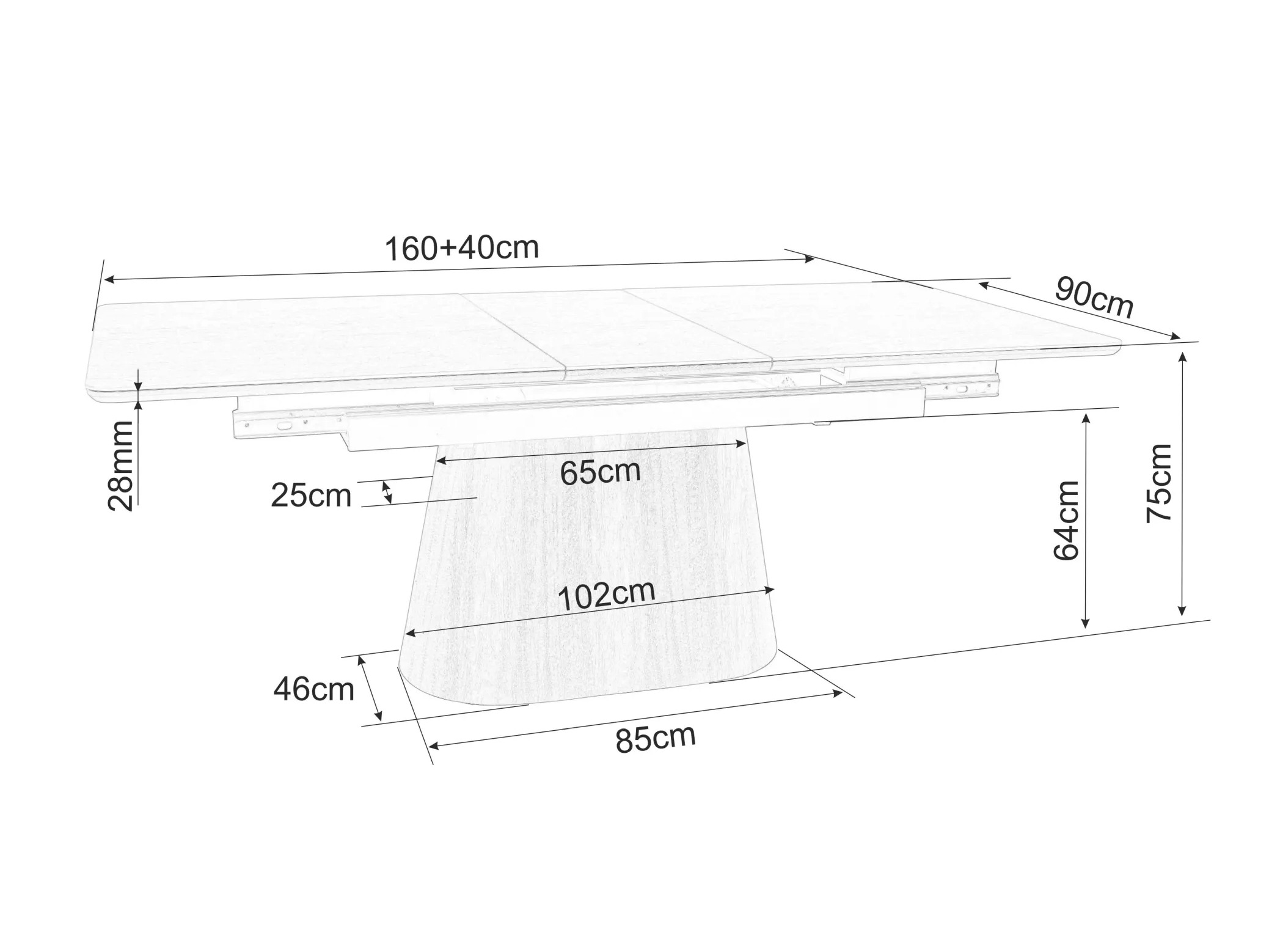 Stalas Detroit 932 (Juoda + Graikinis riešutas)