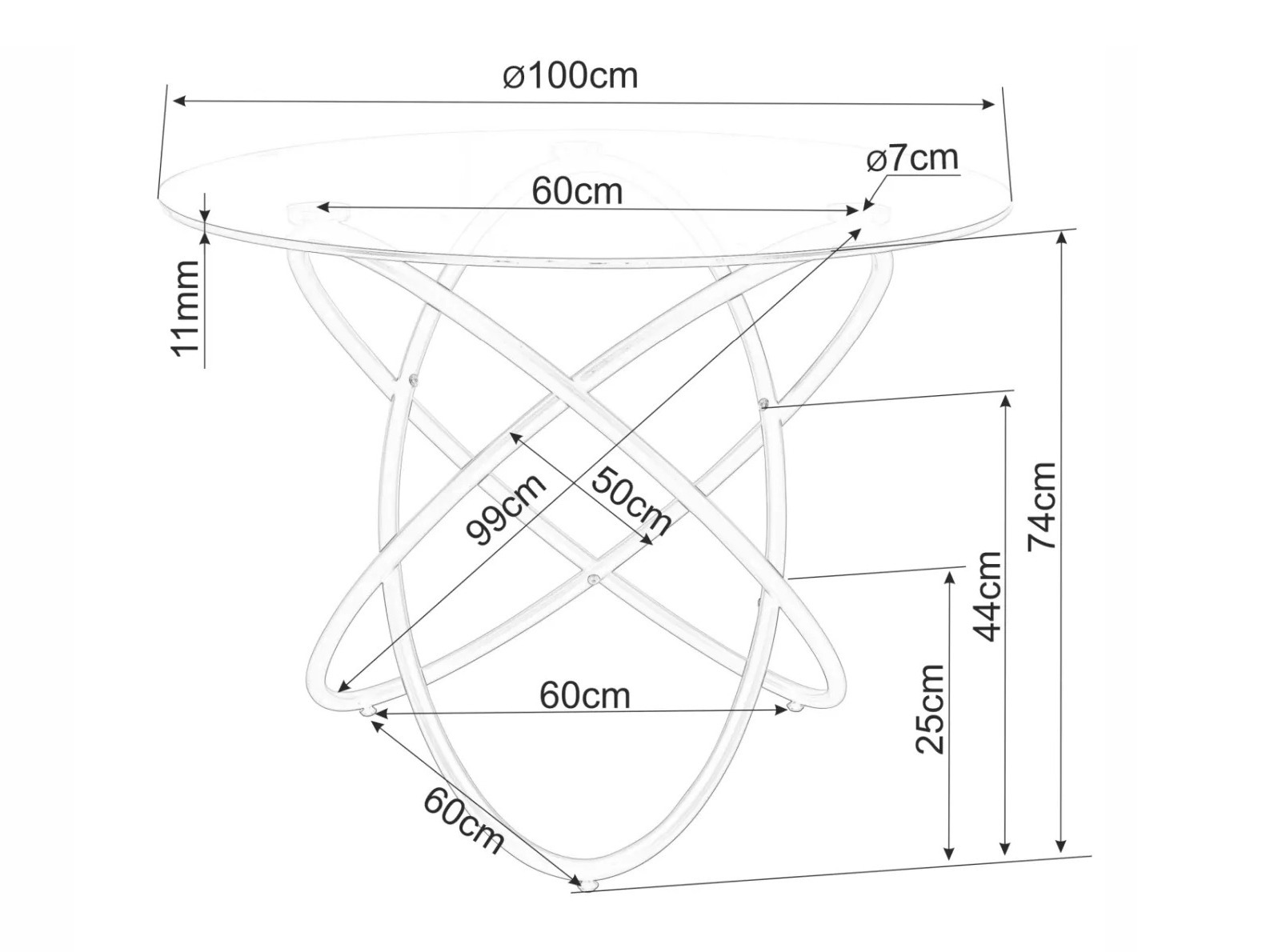 Stalas Detroit 933 (Juoda)