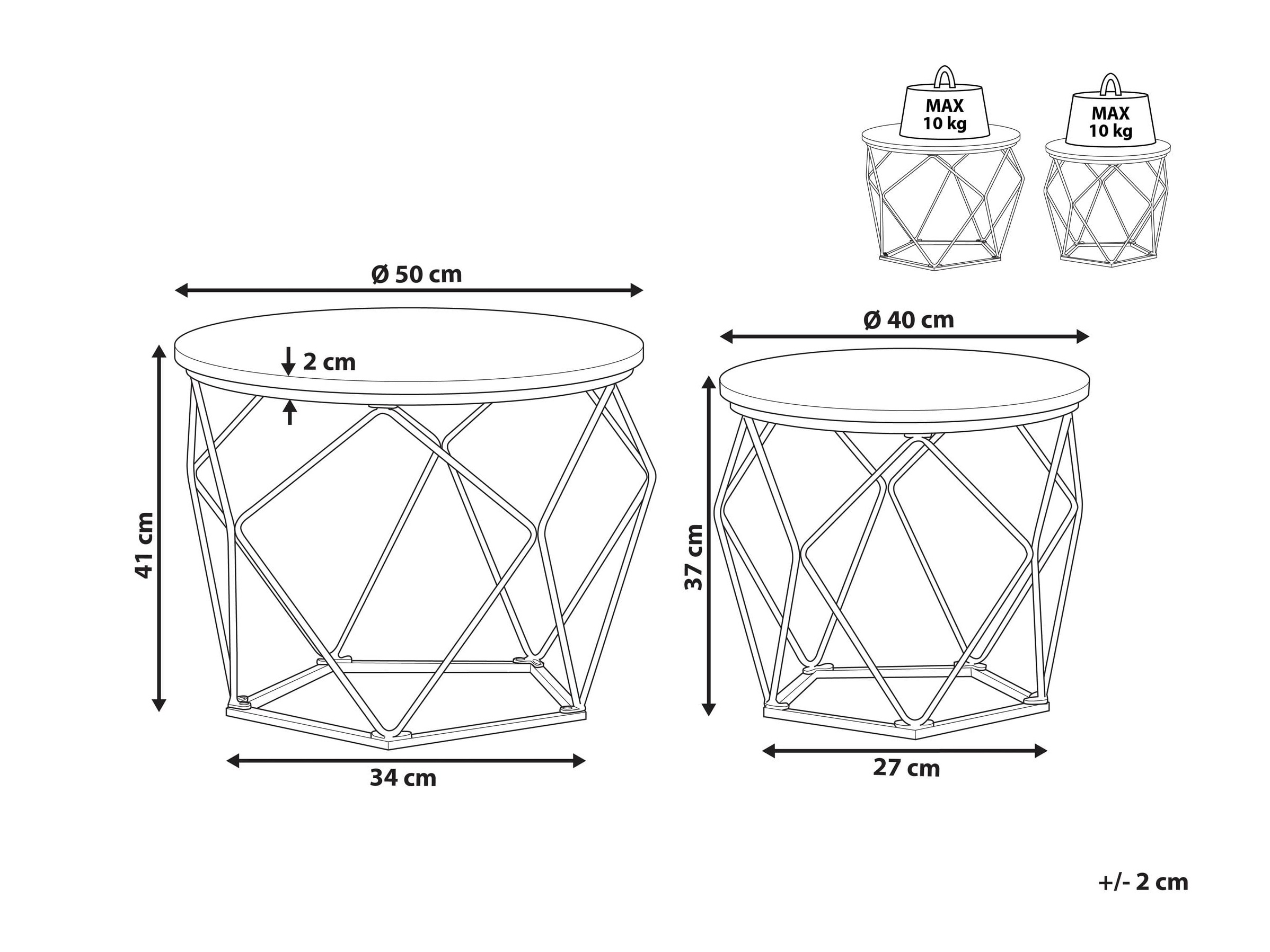 Žurnalinių staliukų komplektas Berwyn 2903