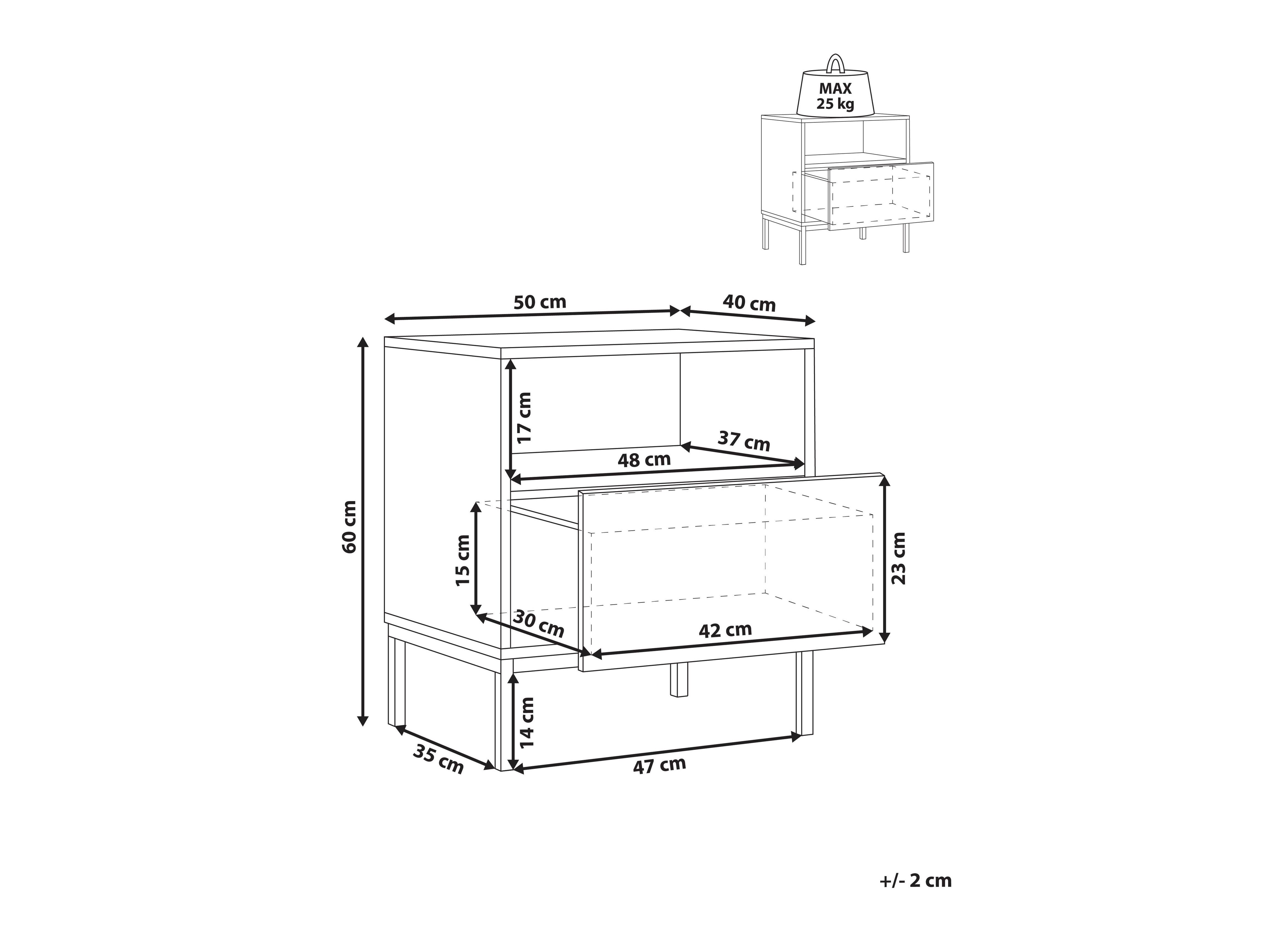 Naktinis staliukas Berwyn 2906