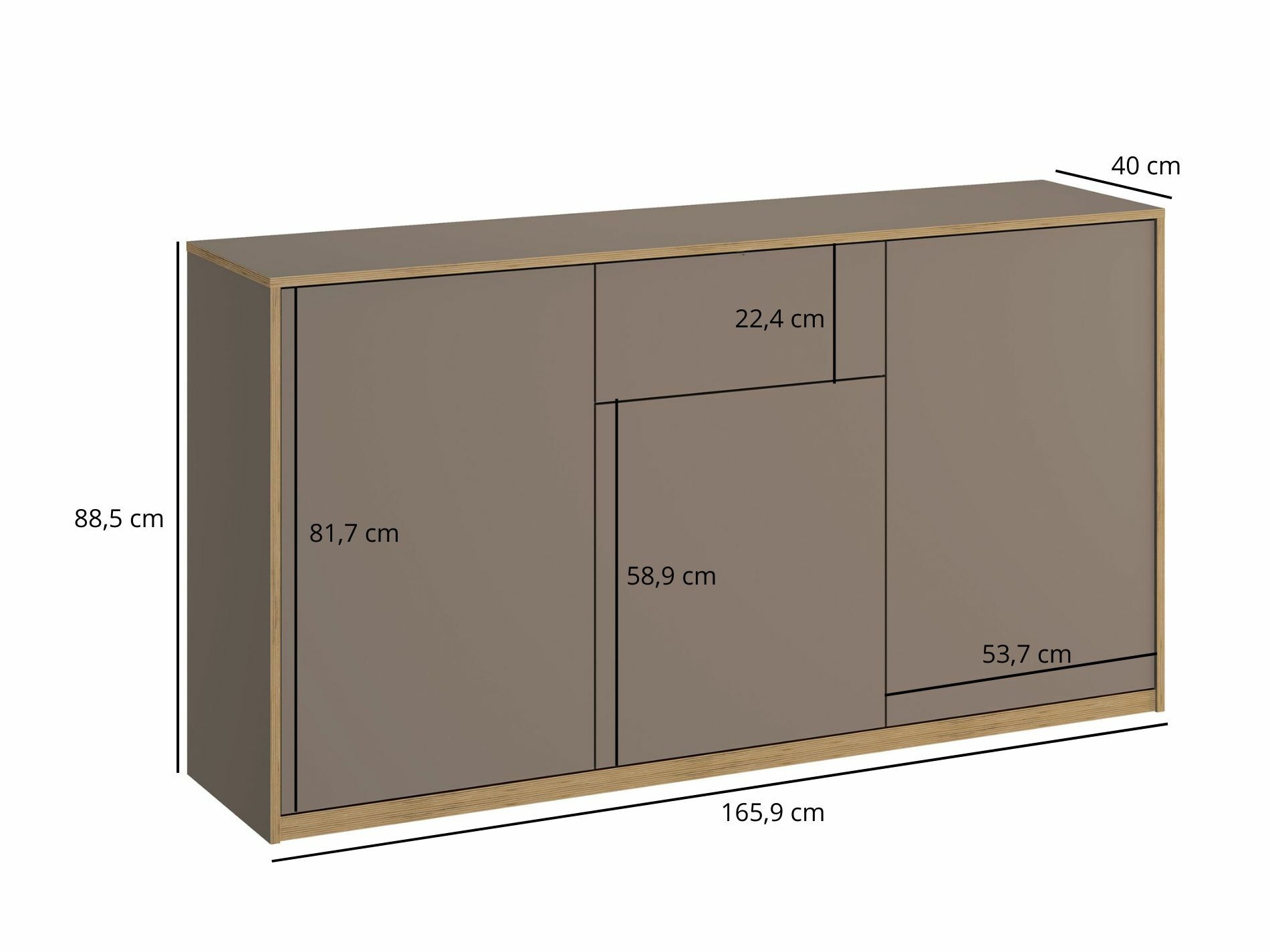 Komoda Fivetri 100 (Pilkai ruda)