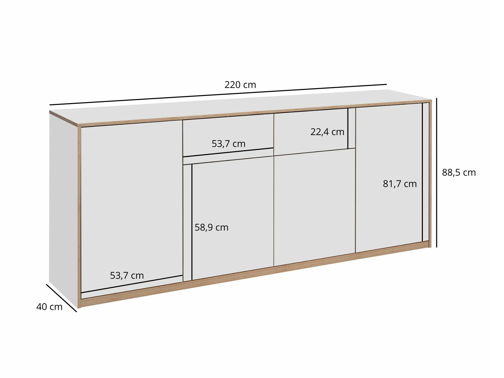 Komoda Fivetri 102 (Balta)