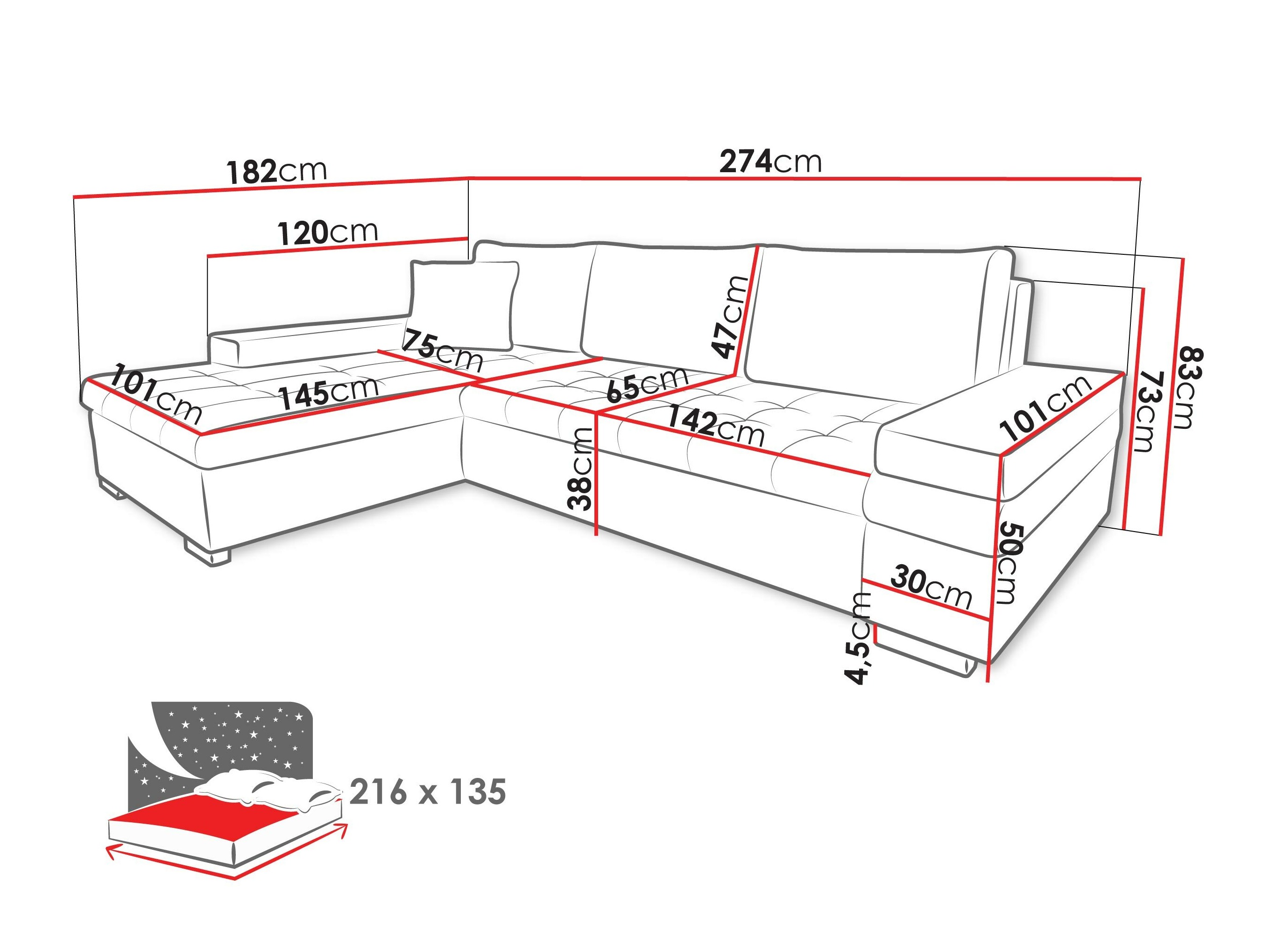Minkštas kampas Comfivo Olivetum III (Magic Velvet 2216 + Magic Velvet 2216 + Magic Velvet 2217)
