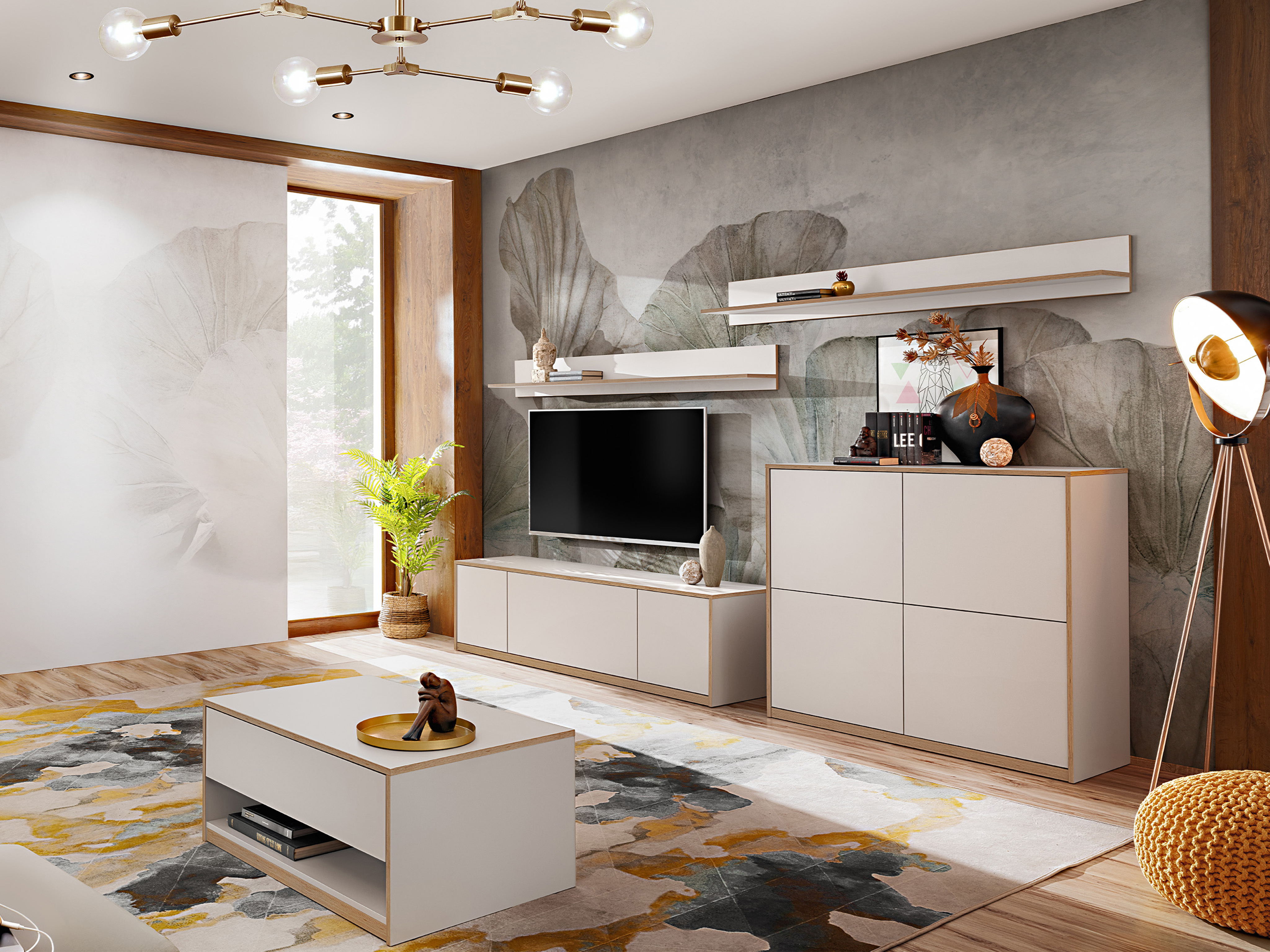 Svetainės komplektas Fivetri 109 (Balta)