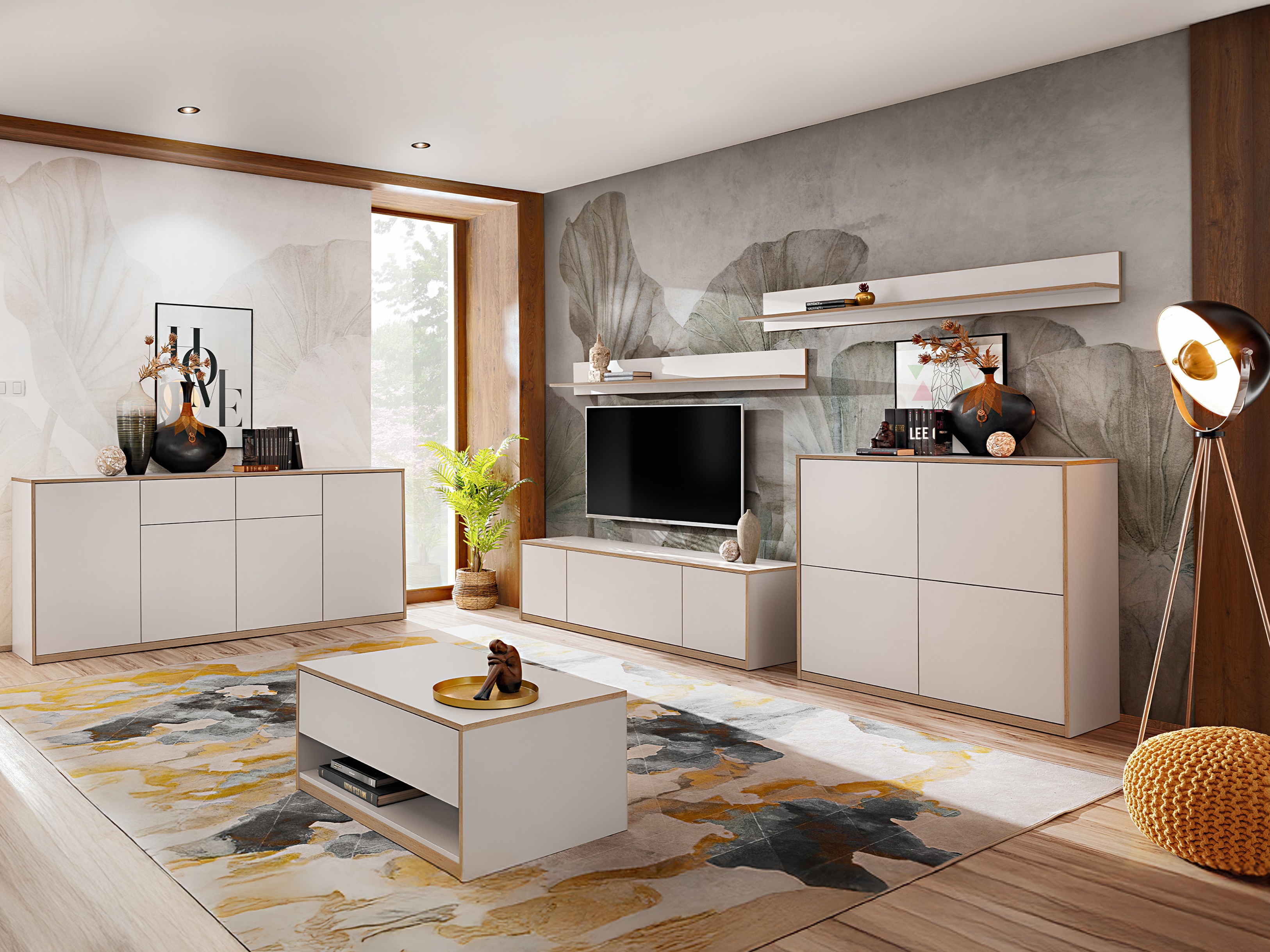 Svetainės komplektas Fivetri 110 (Balta)