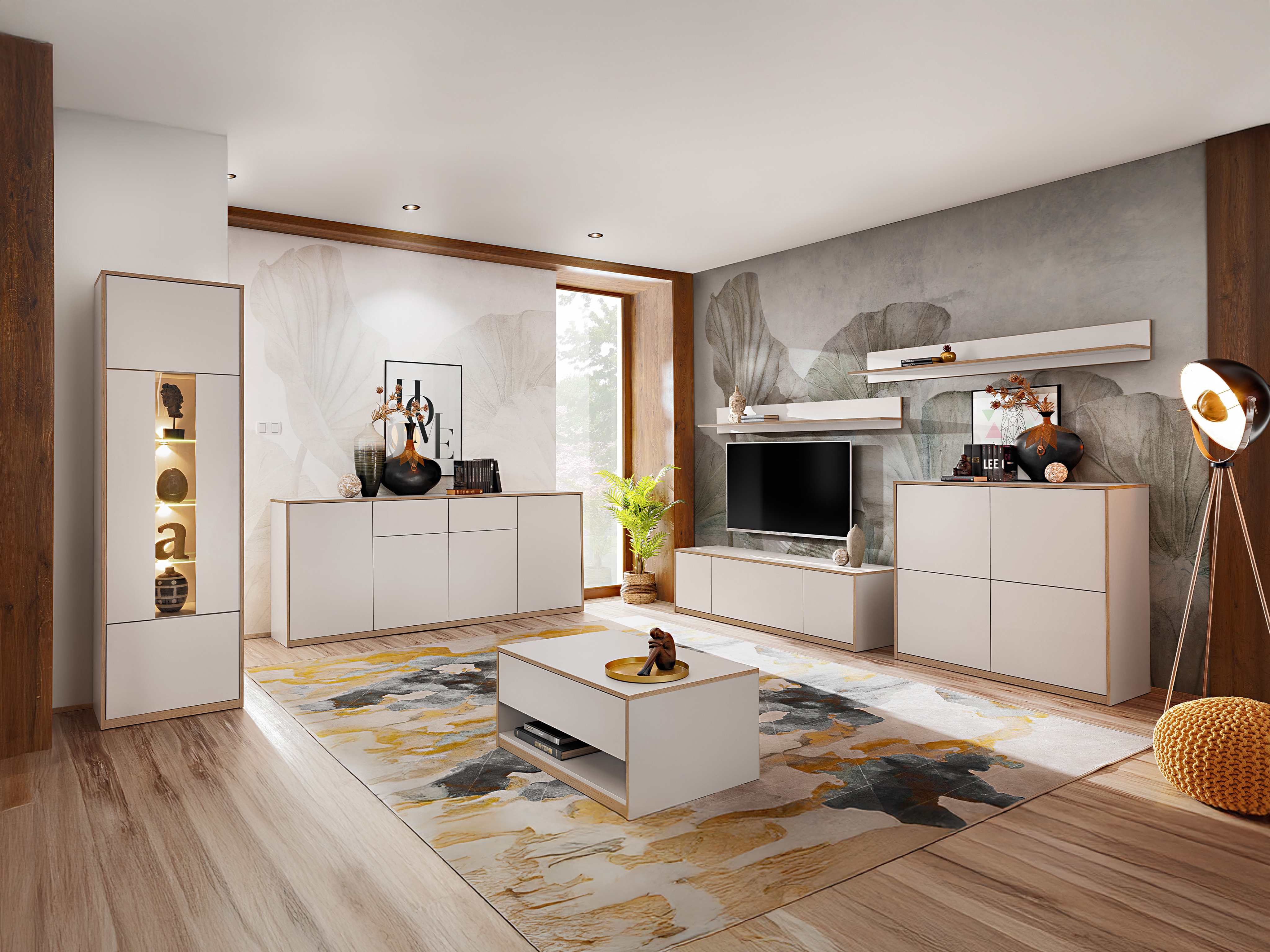 Svetainės komplektas Fivetri 110 (Balta)