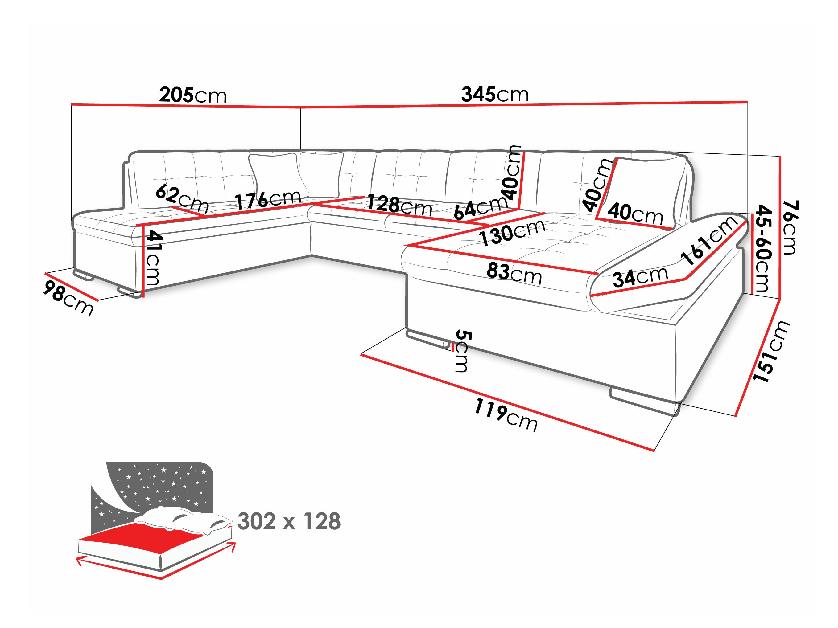 Minkštas kampas Comfivo 150 (Soft 017 + Kronos 22 + Kronos 02)