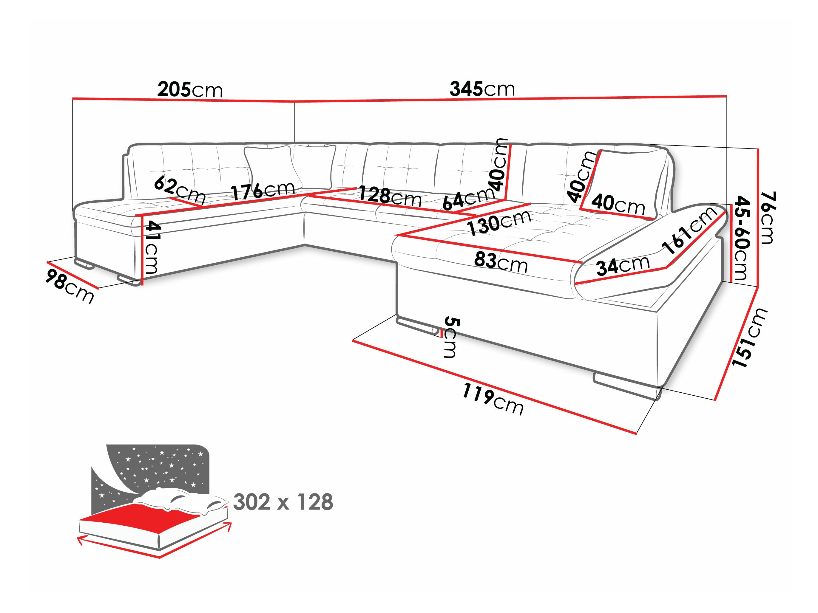 Minkštas kampas Comfivo 173 (Venus Velvet 2918 + Magic Velet 2258)