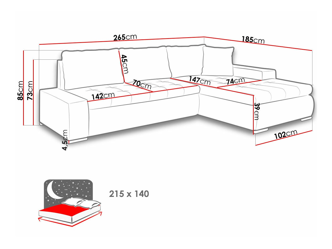 Minkštas kampas Comfivo Nitor I (Lux 05 + Lux 06)