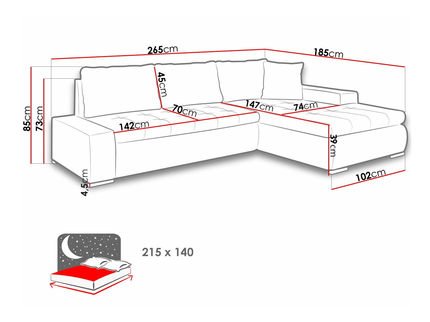 Minkštas kampas Comfivo Nitor I (Soft 011 + Lux 06)
