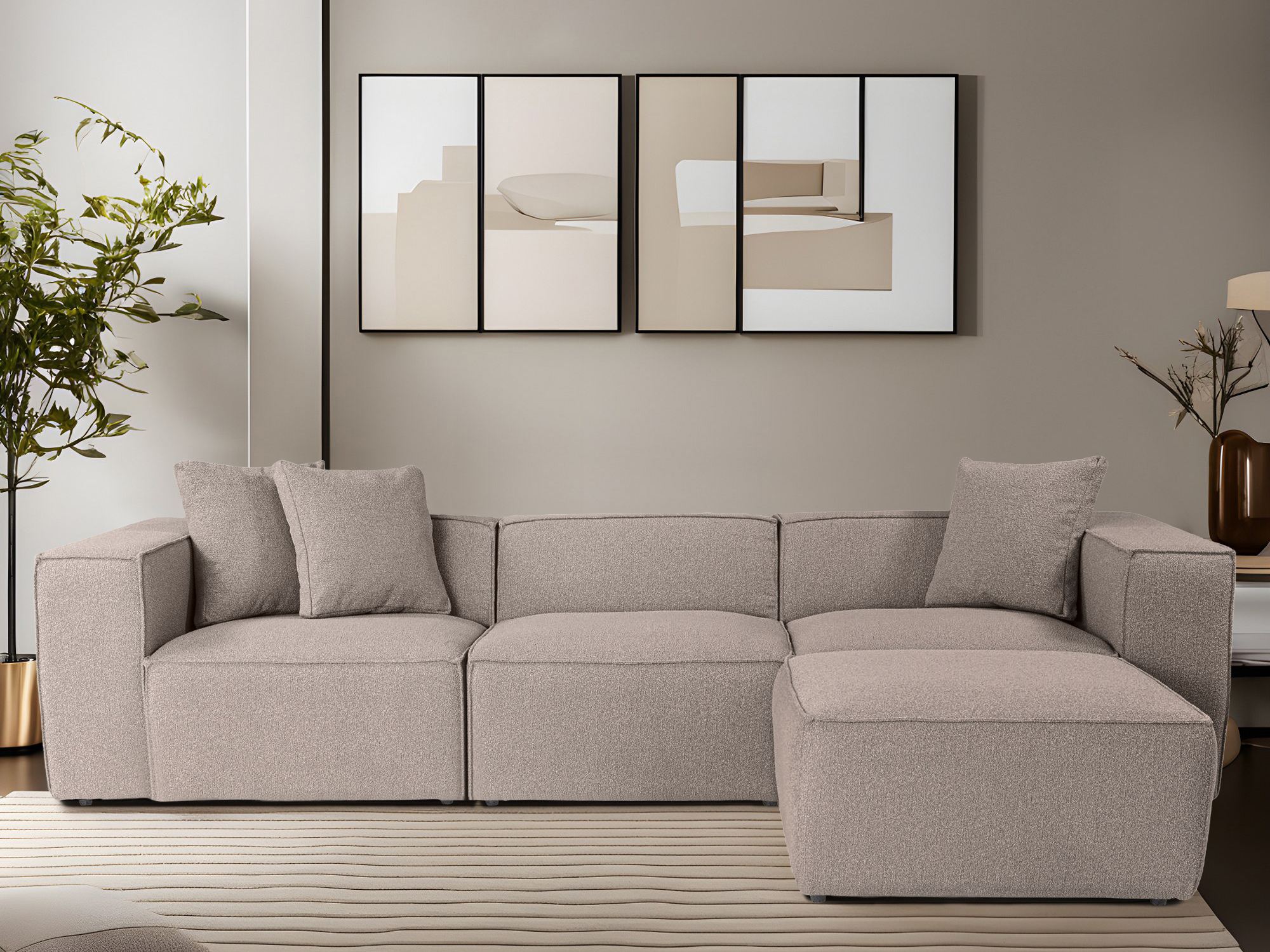 Modulinis minkštas kampas Fivsoi 102 (Smėlinė)