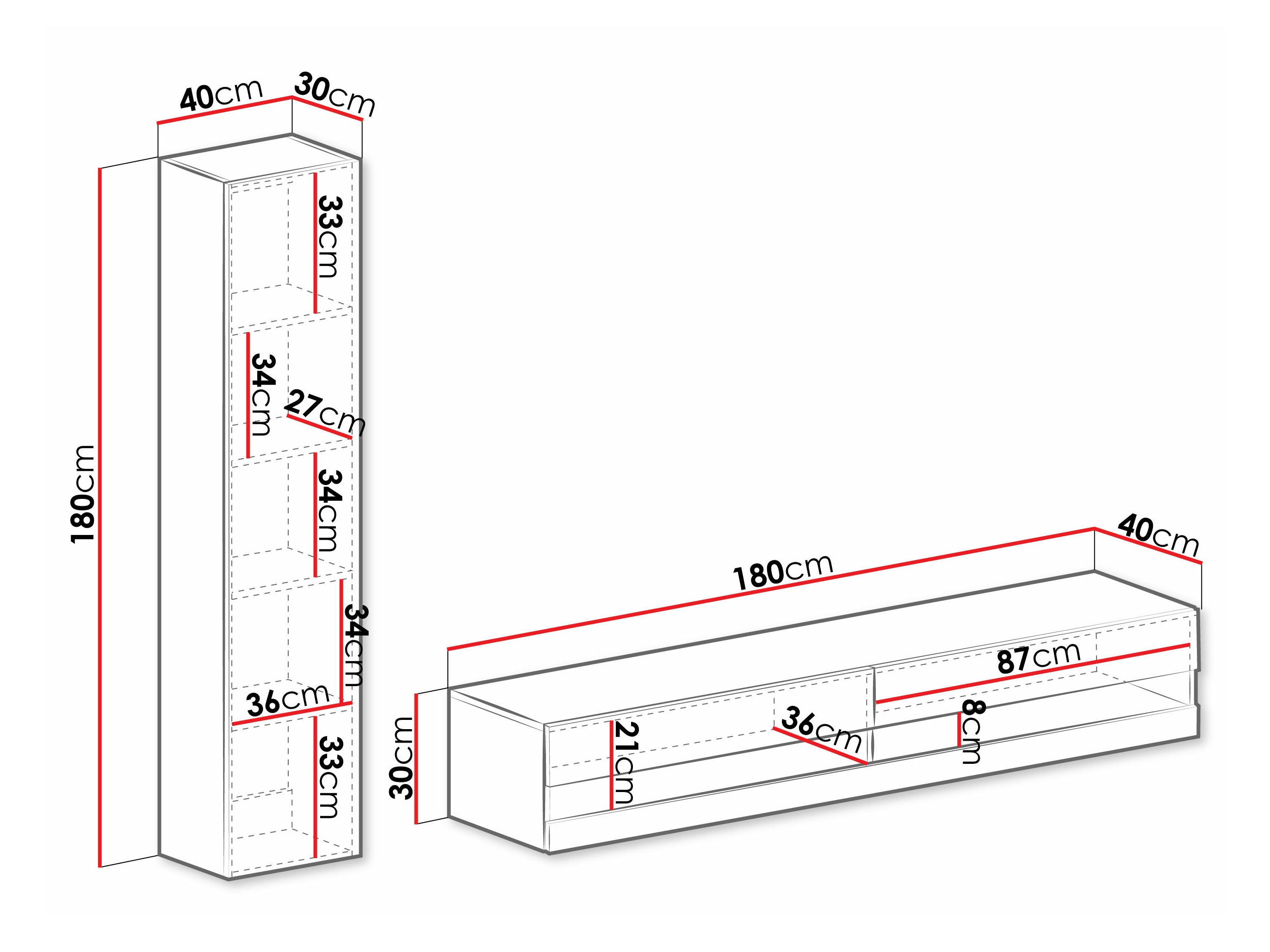 Svetainės komplektas Vilrin VI (Juoda + Blizgi juoda)