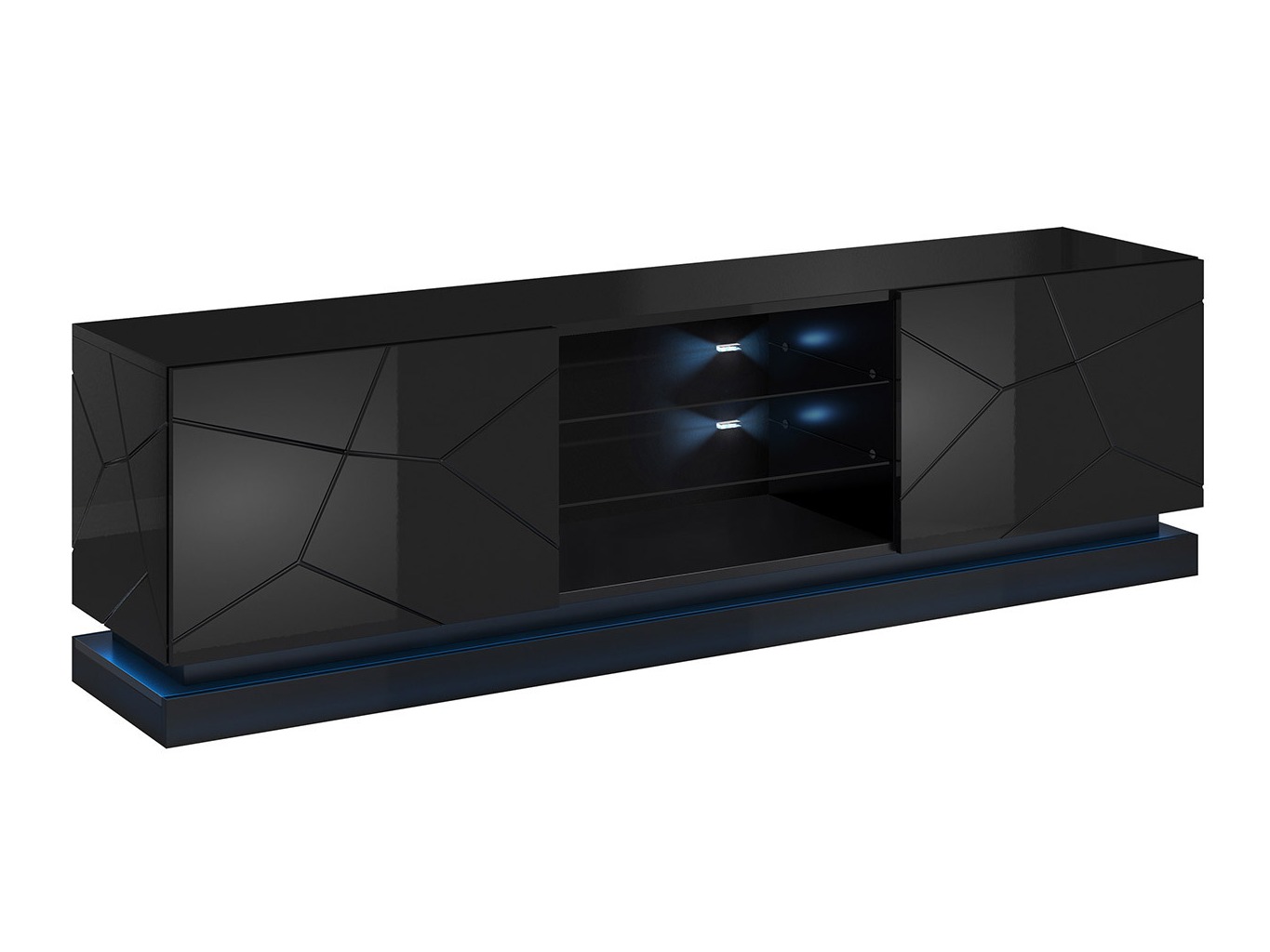 TV staliukas Charlotte 128 (Juoda + Blizgi juoda)