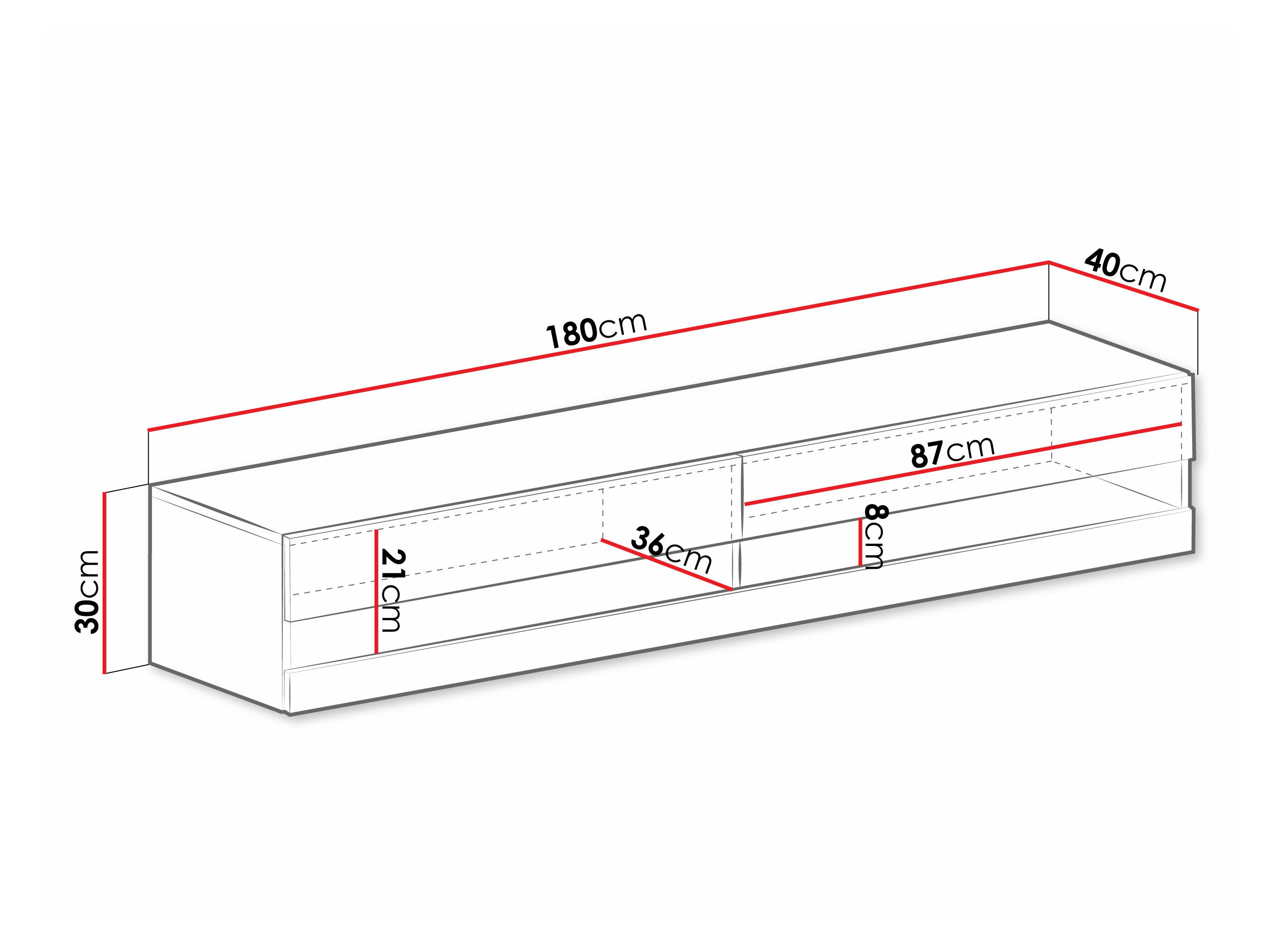 TV staliukas Vilrin (Balta + Blizgi balta)