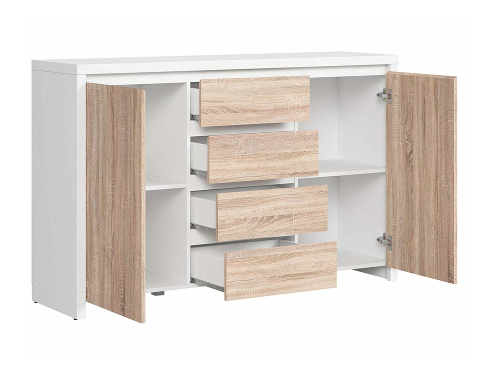 Komoda Nolroma 103 (Balta + Sonomos ąžuolas)