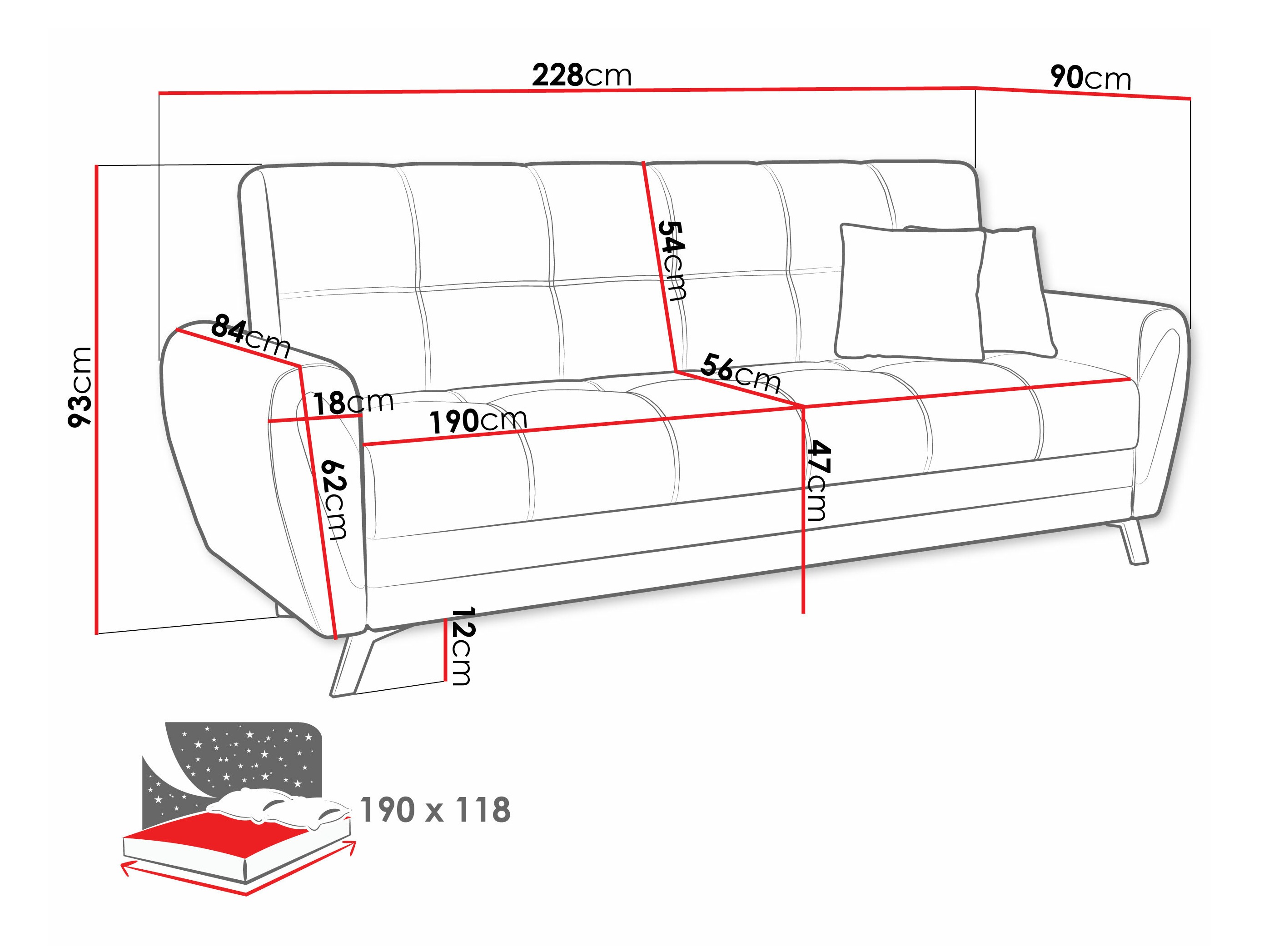 Sofa lova Columbus 156 (Prima 13 + Crown 17)