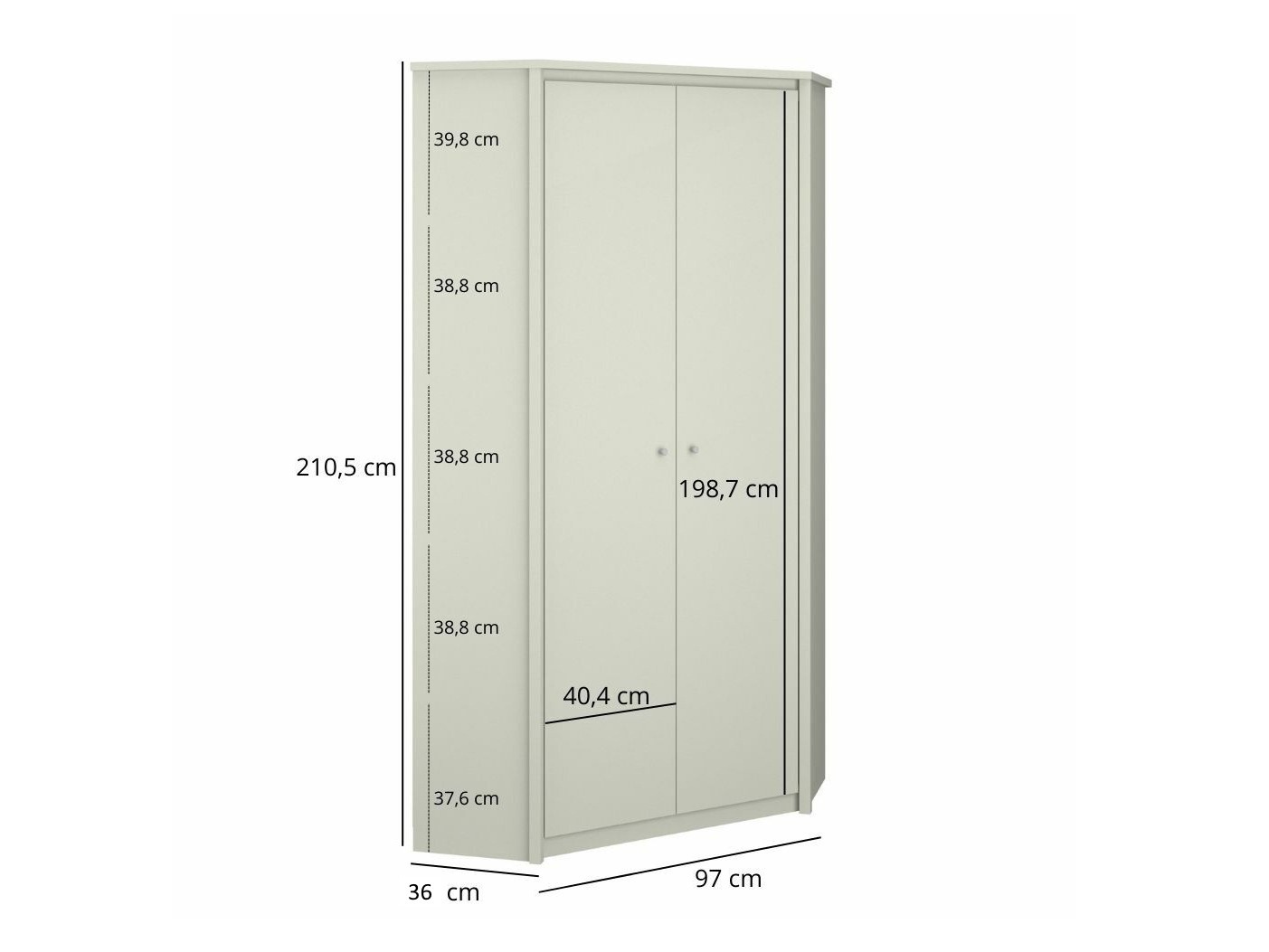 Kampinė spinta Fentoli 118