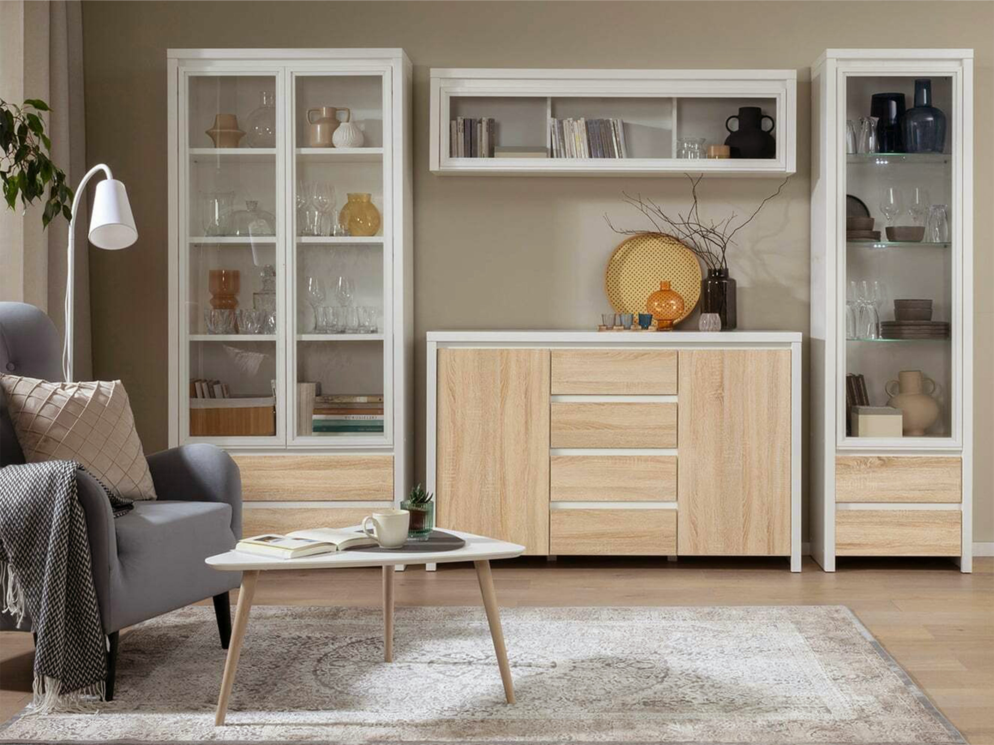 Komoda Nolroma 103 (Balta + Sonomos ąžuolas)