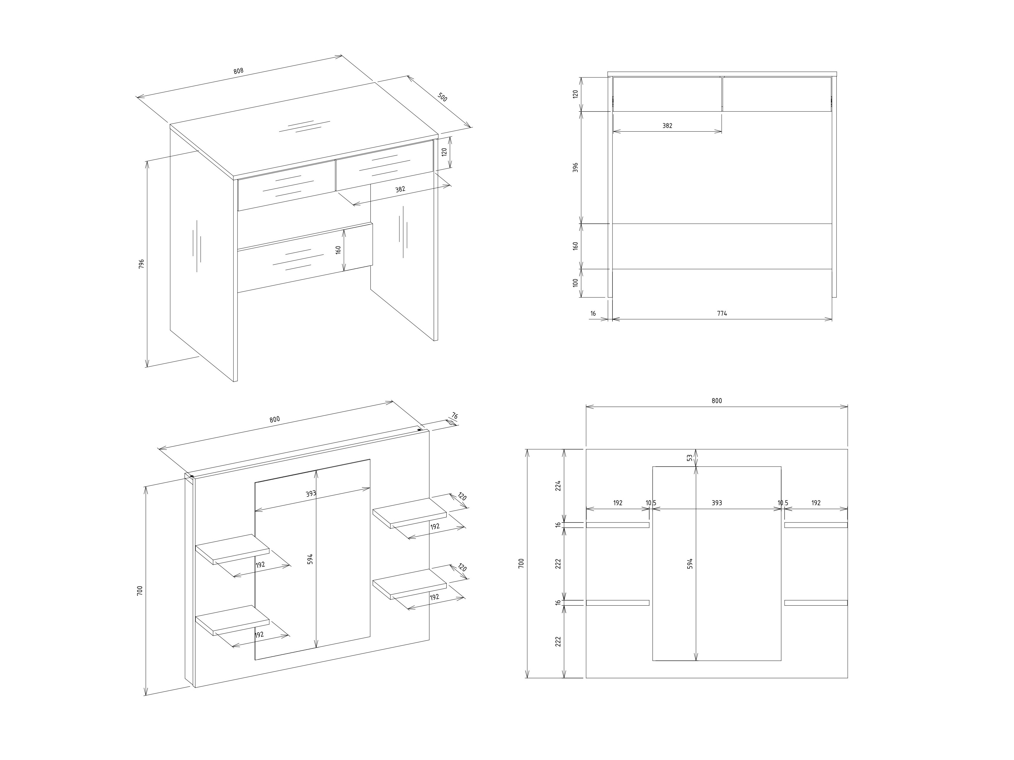 Makiažo staliukas Mandeville 357