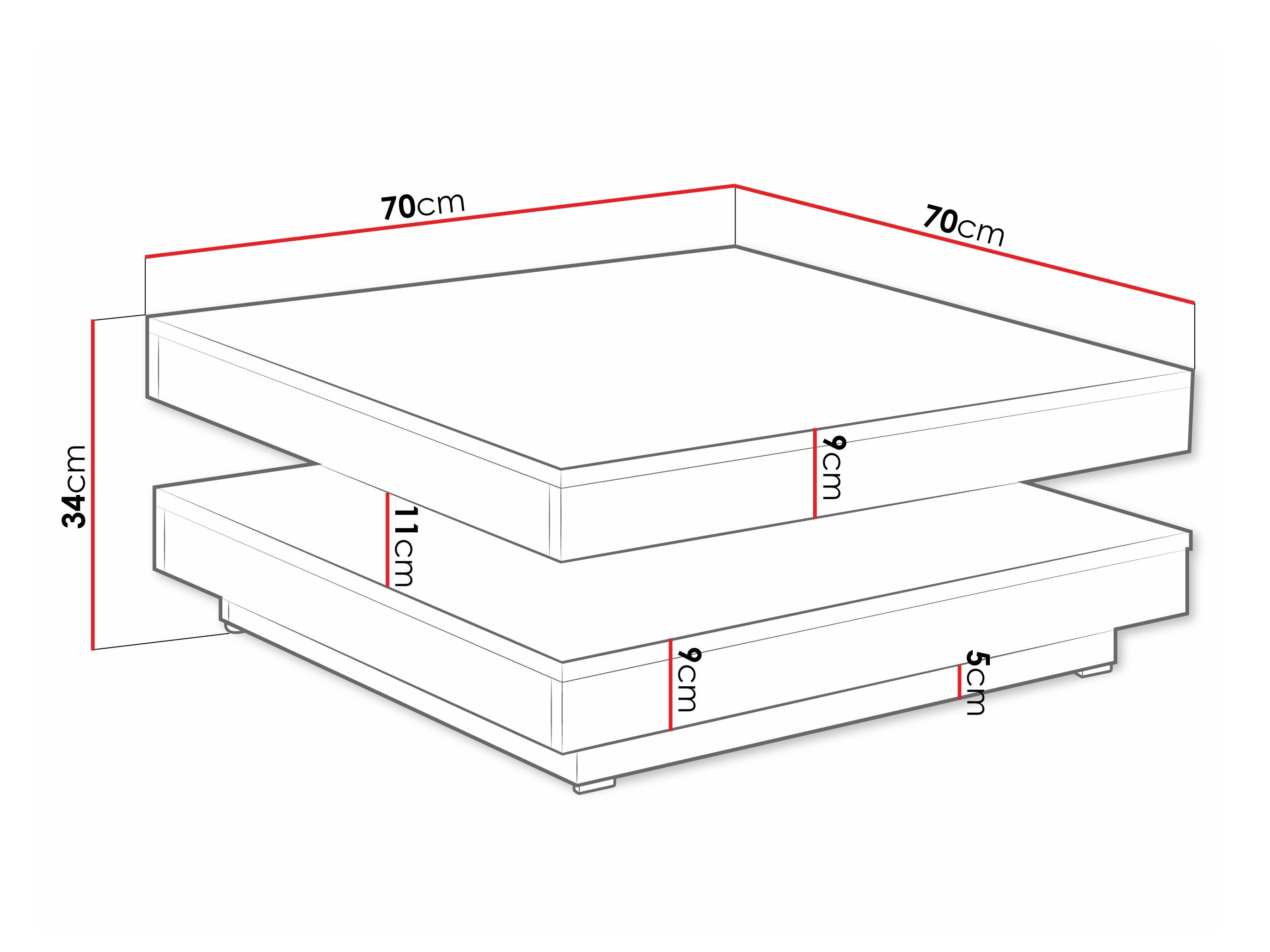 Žurnalinis staliukas transformeris Comfivo Pisces (Votan ąžuolas + Balta)