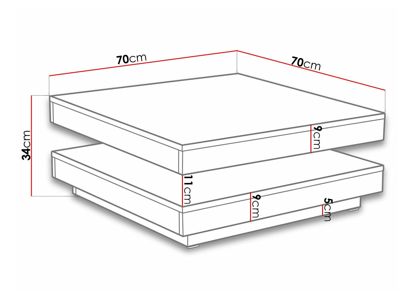 Žurnalinis staliukas transformeris ST8179 su pažeista pakuote