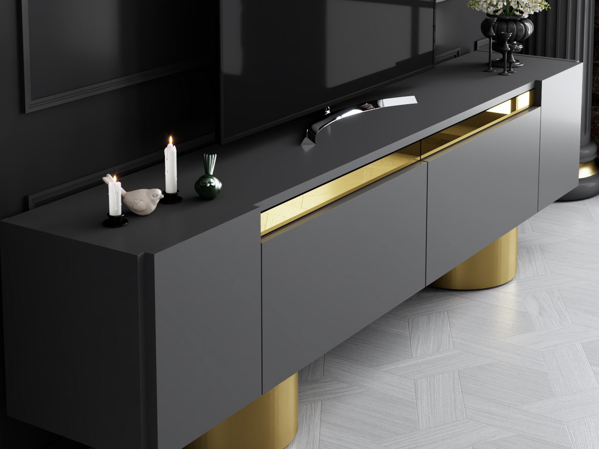 TV staliukas Kailua 2669 (Antracitas)