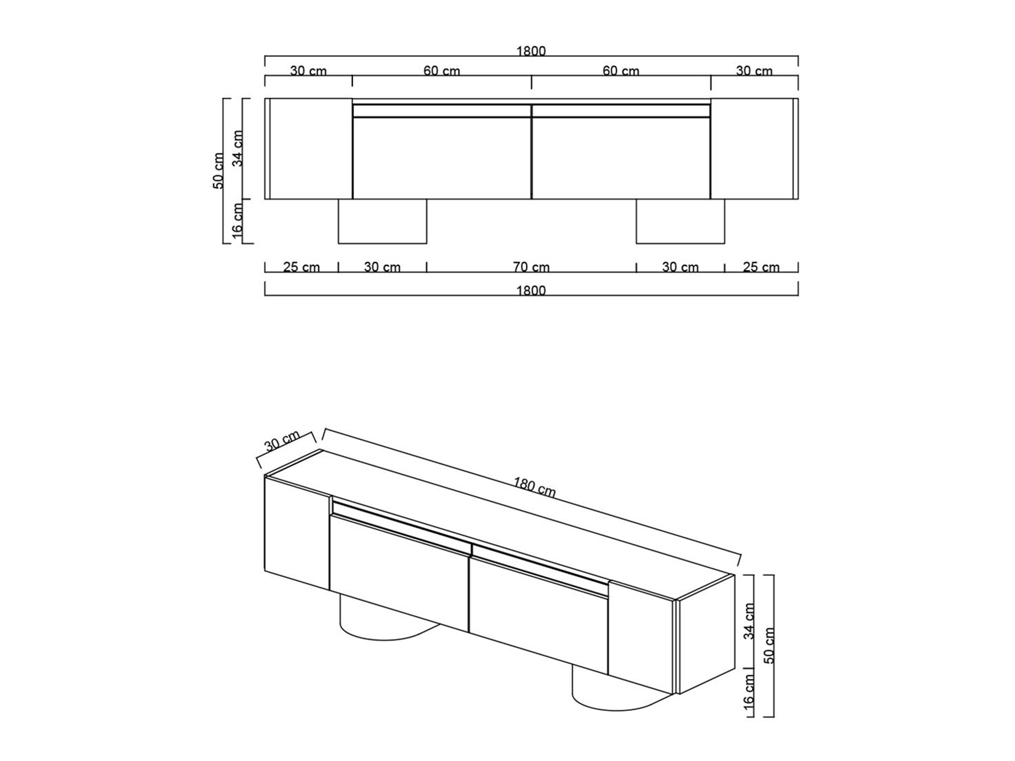 TV staliukas Kailua 2669 (Antracitas)