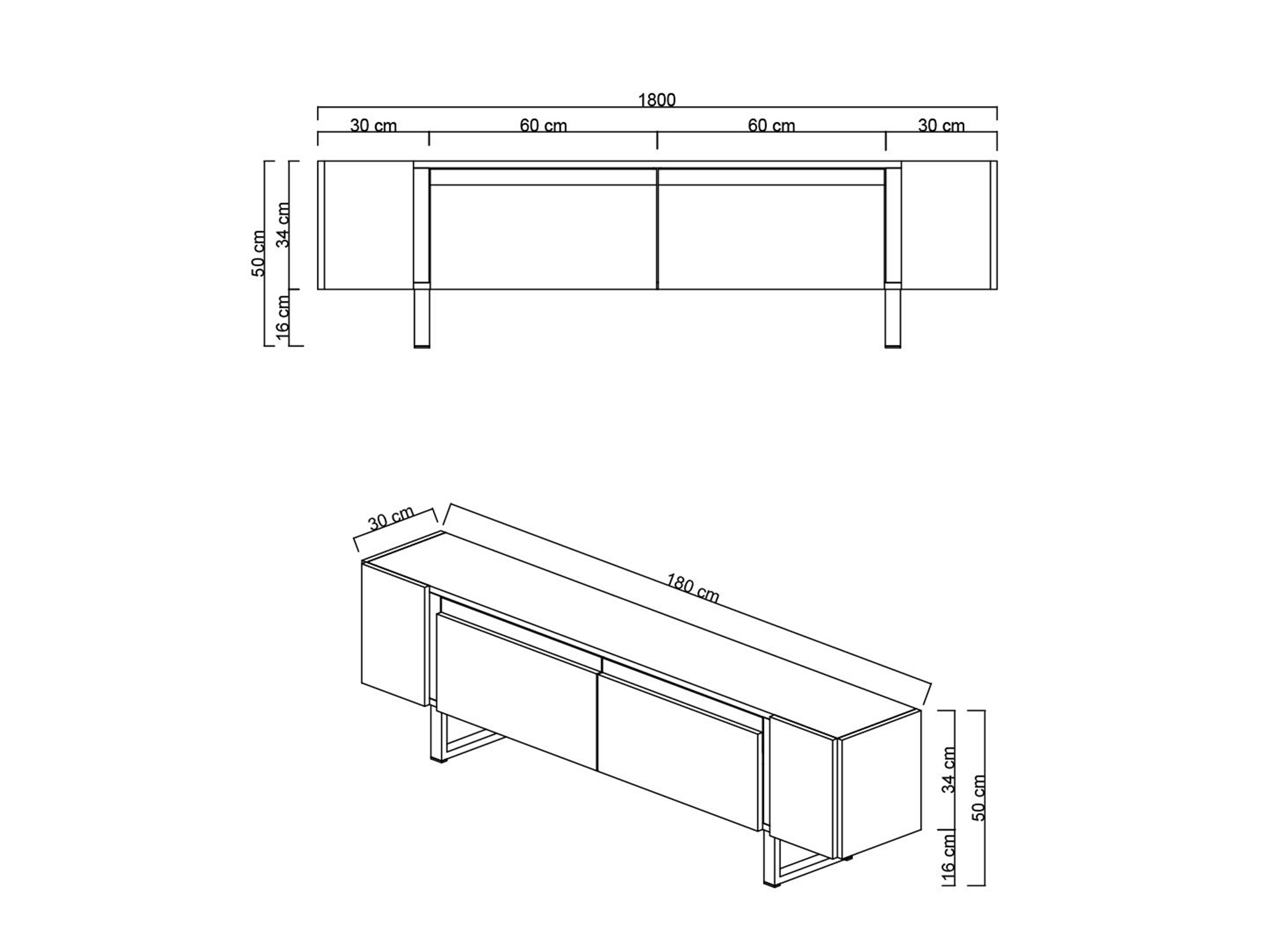TV staliukas Kailua 2670 (Balta)