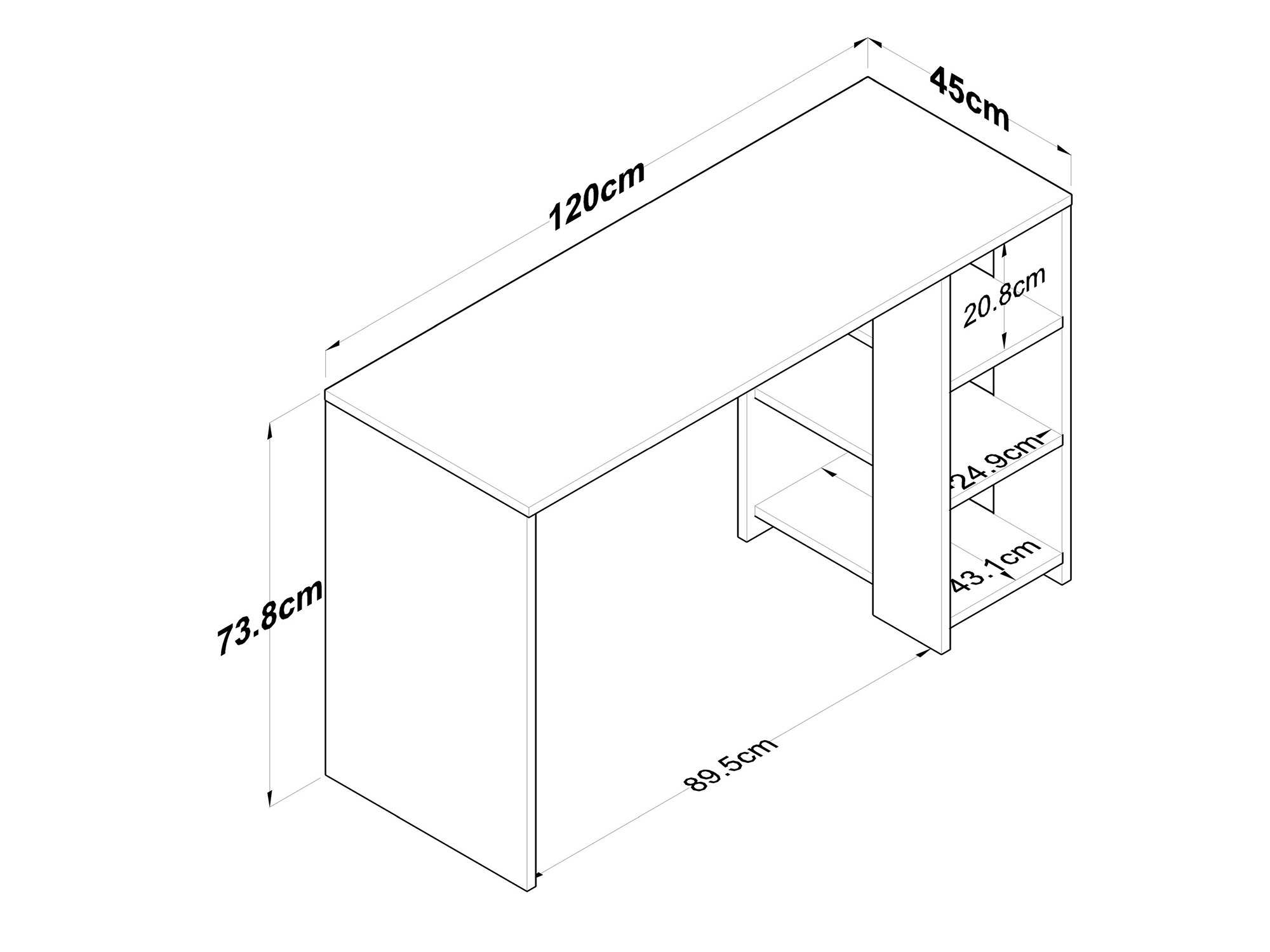 Darbo stalas Catdelu 109 (Balta + Graikinis riešutas)