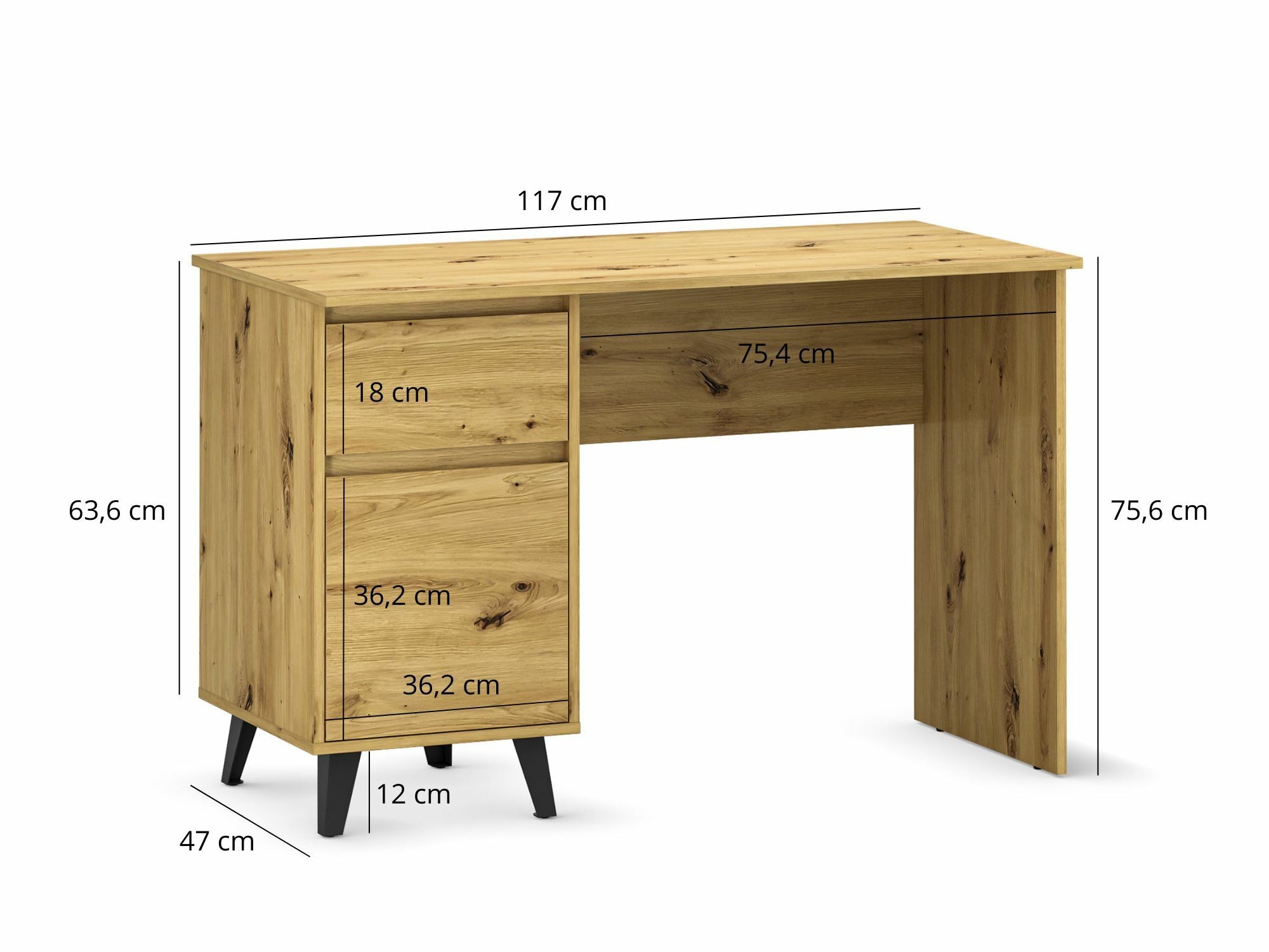 Darbo stalas Tetena 100 (Artisan ąžuolas)