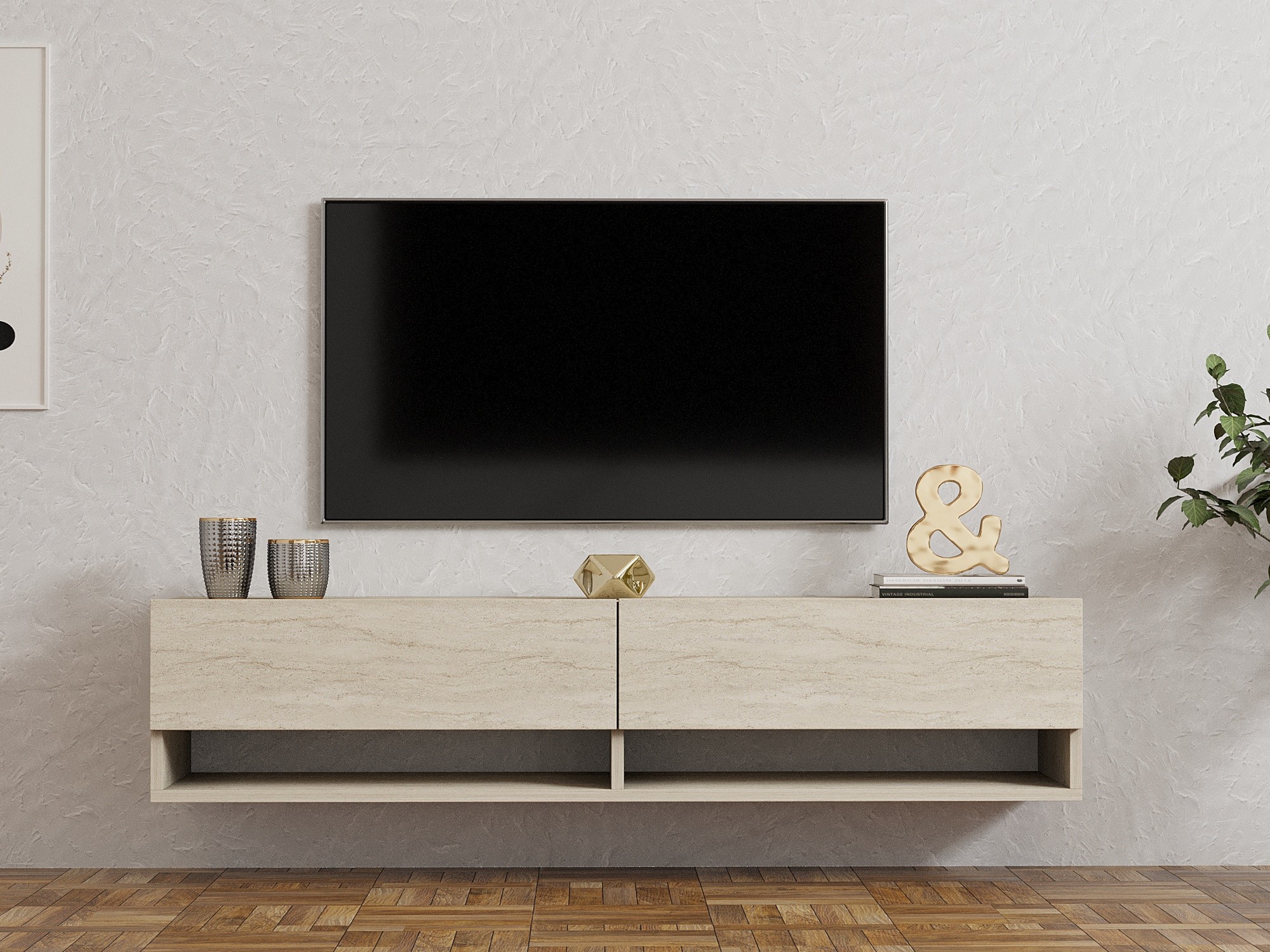 TV staliukas Kailua 2690 (Šviesi Travertine)