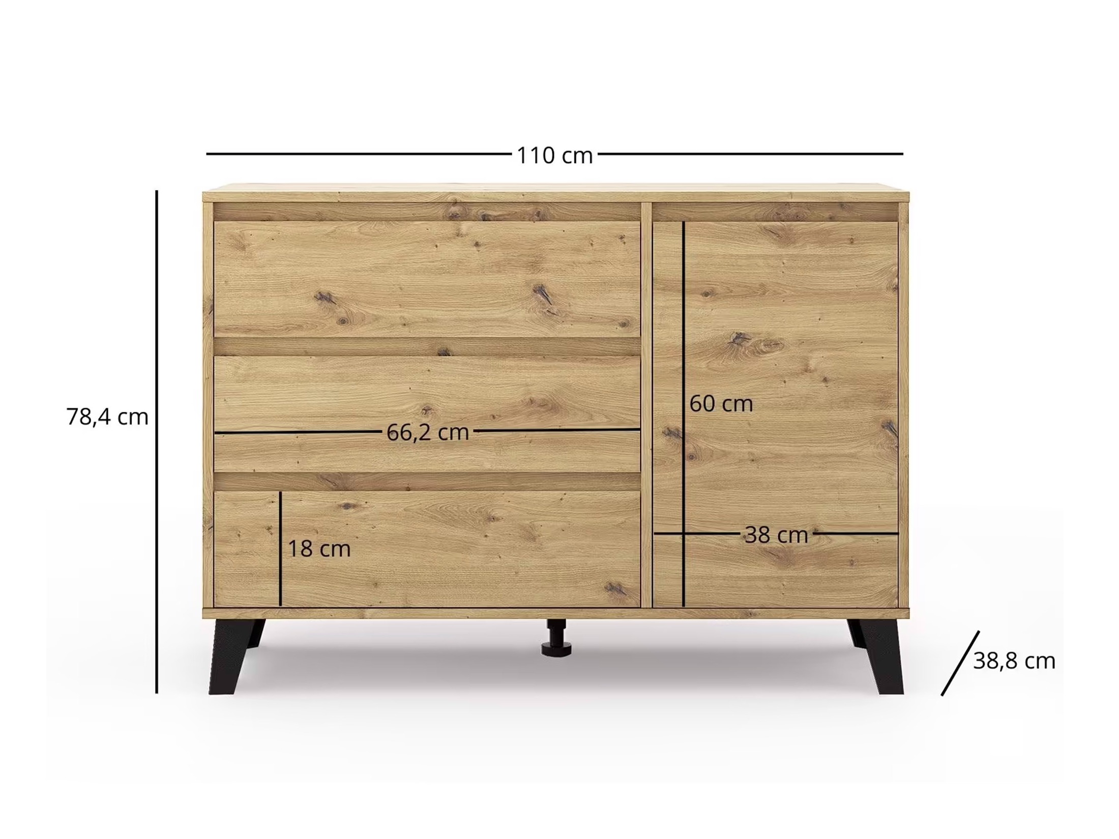 Komoda Tetena 101 (Artisan ąžuolas)