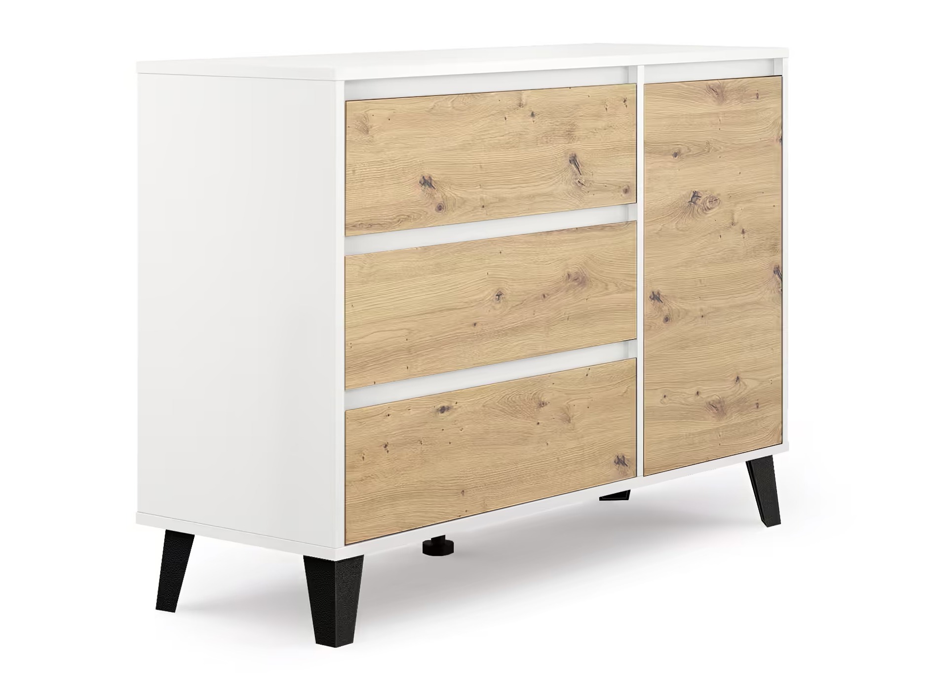 Komoda Tetena 101 (Balta + Artisan ąžuolas)