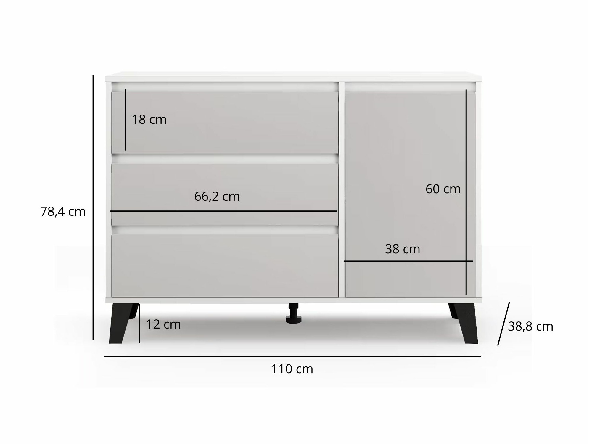 Komoda Tetena 101 (Balta + Kašmyras)