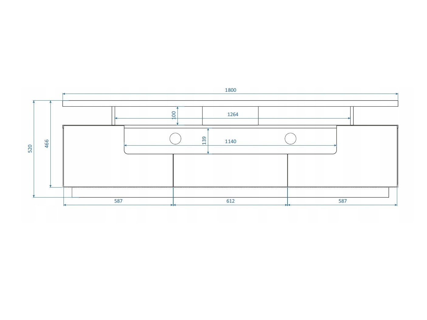 TV staliukas Buffalo 175 (Blizgi balta)