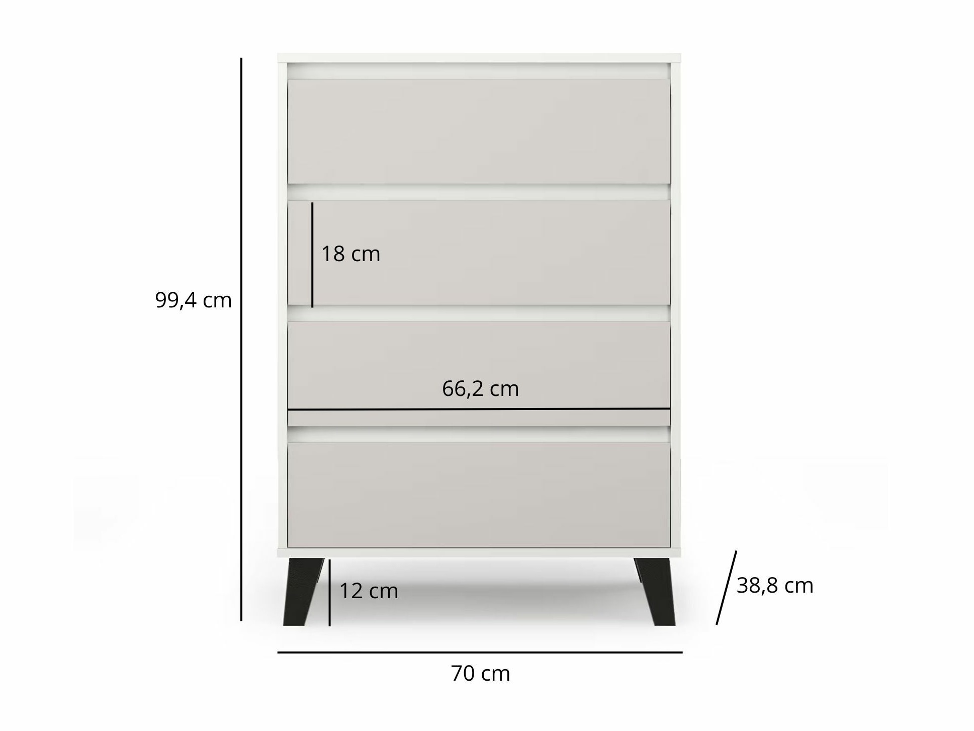 Komoda Tetena 103 (Balta + Kašmyras)