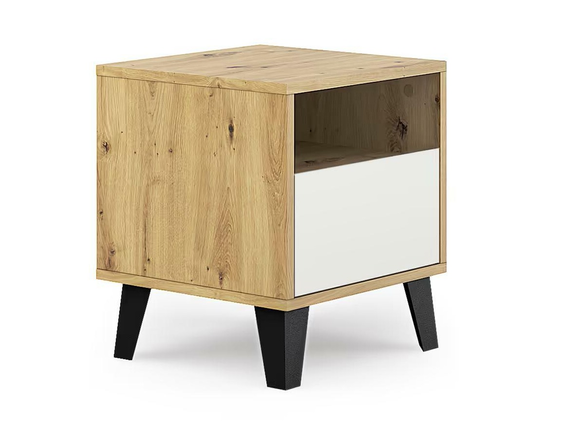 Naktinis staliukas Tetena 105 (Artisan ąžuolas + Balta)