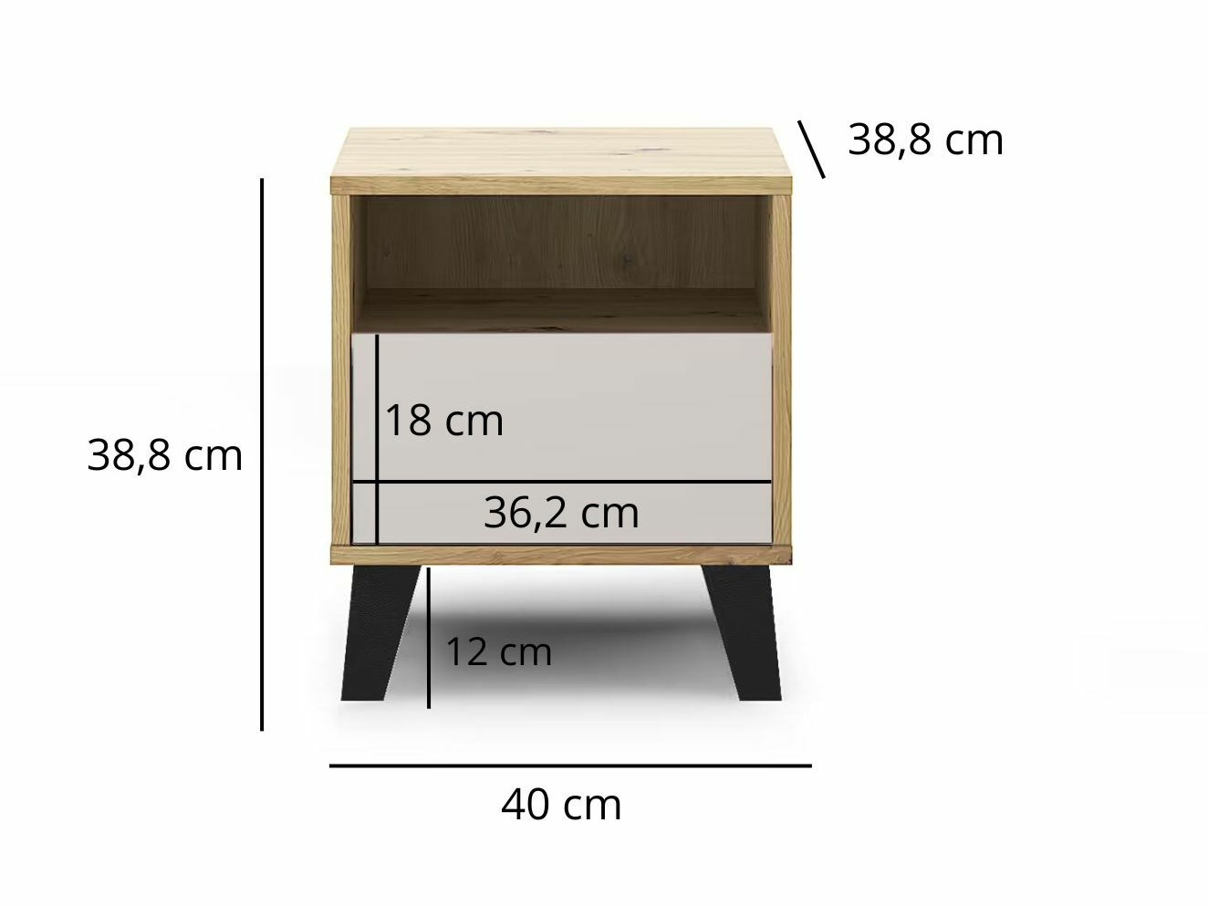 Naktinis staliukas Tetena 105 (Artisan ąžuolas + Kašmyras)