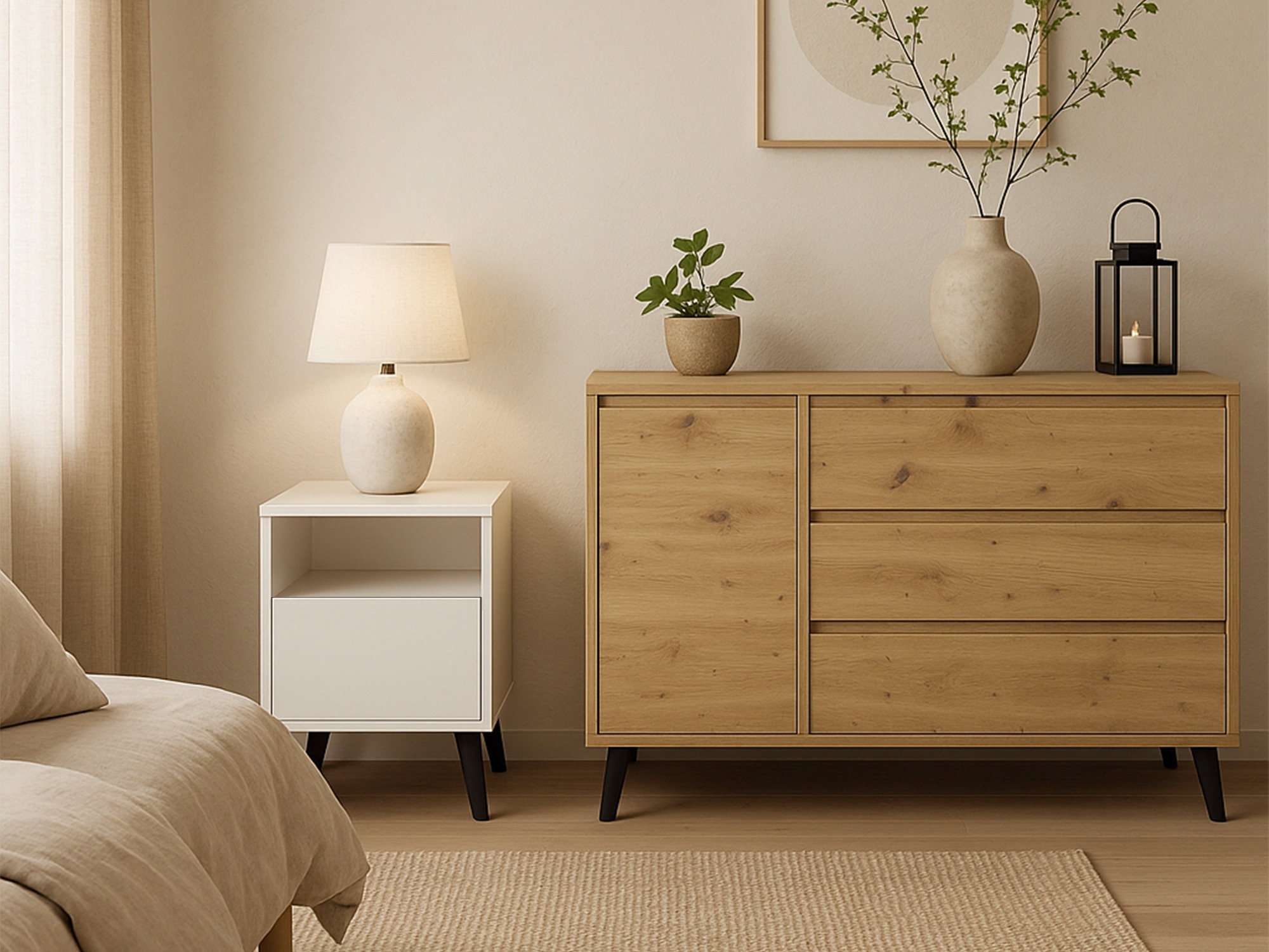 Naktinis staliukas Tetena 105 (Balta)