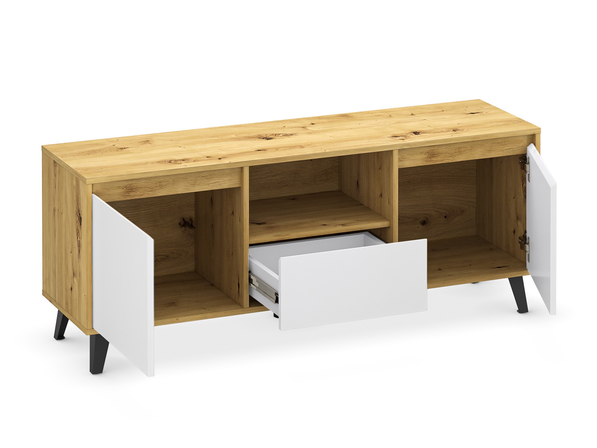 TV staliukas Tetena 106 (Artisan ąžuolas + Balta)