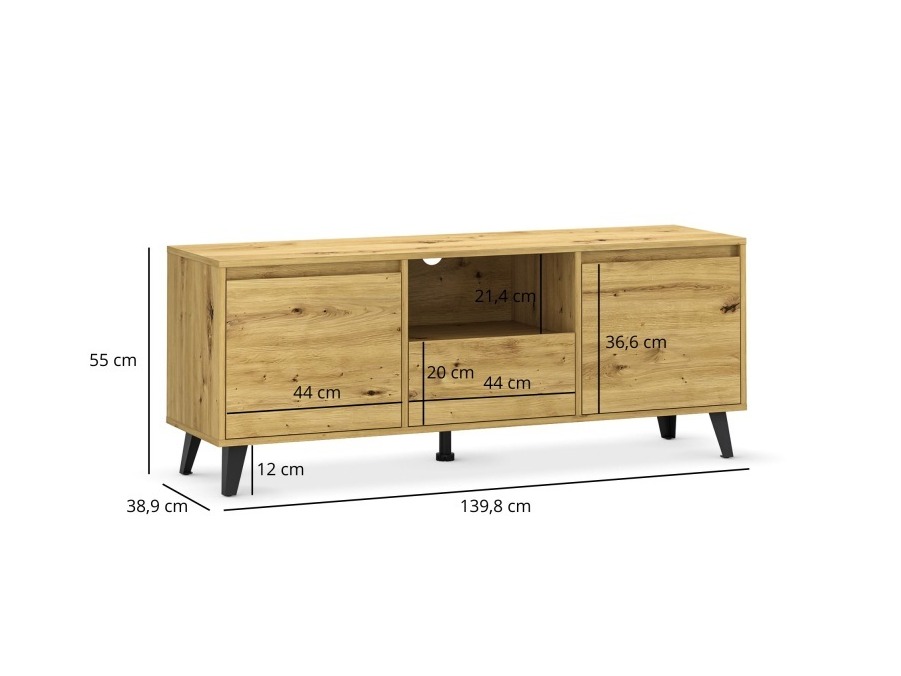 TV staliukas Tetena 106 (Artisan ąžuolas)