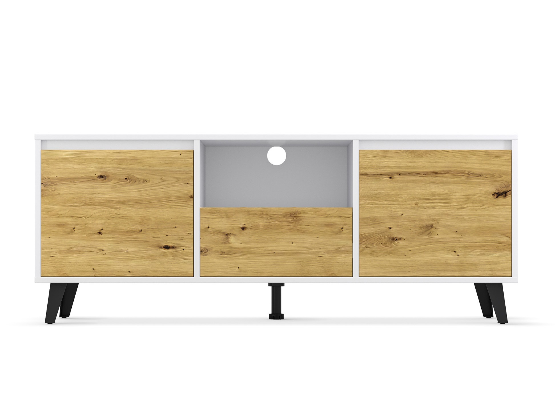 TV staliukas Tetena 106 (Balta + Artisan ąžuolas)