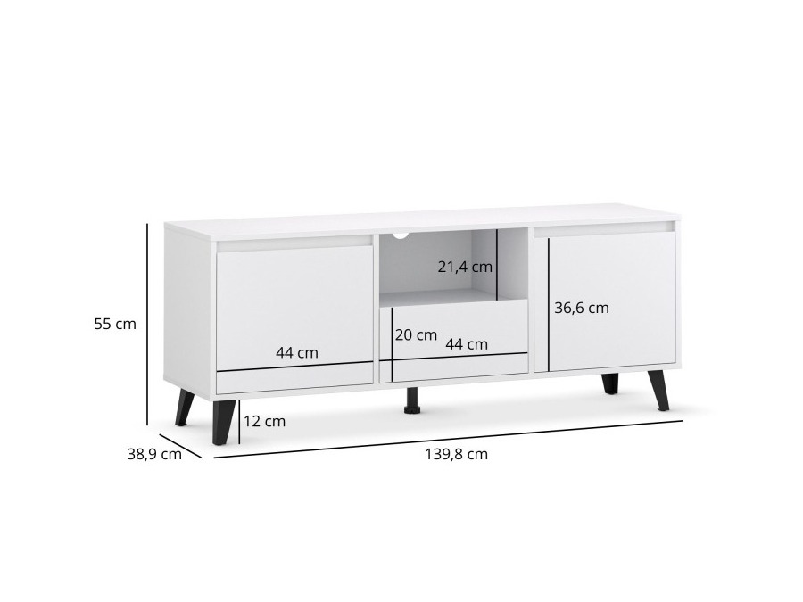 TV staliukas Tetena 106 (Balta)