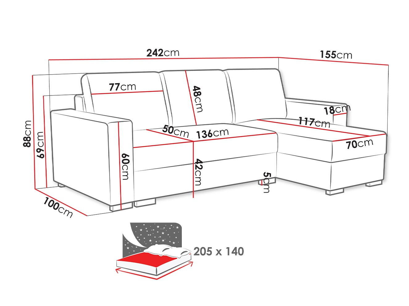 Minkštas kampas ST8222