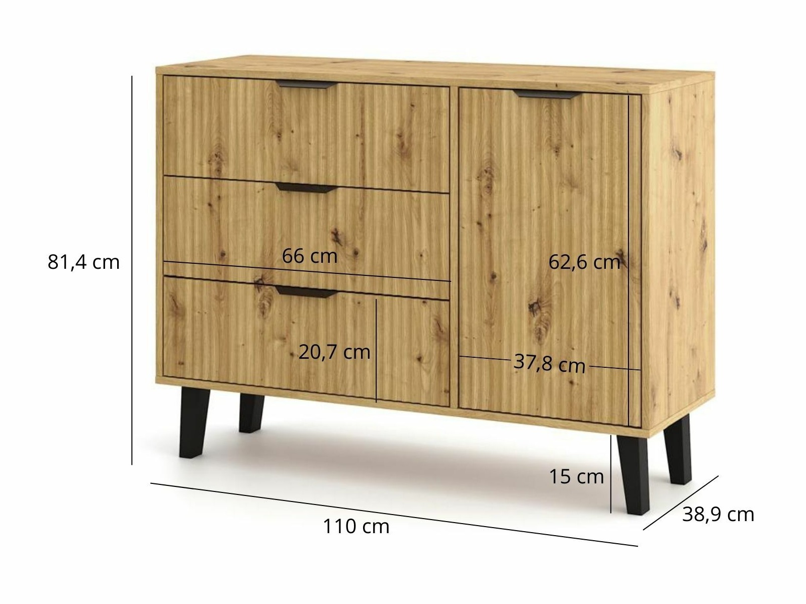 Komoda Dorophu 100 (Artisan ąžuolas)